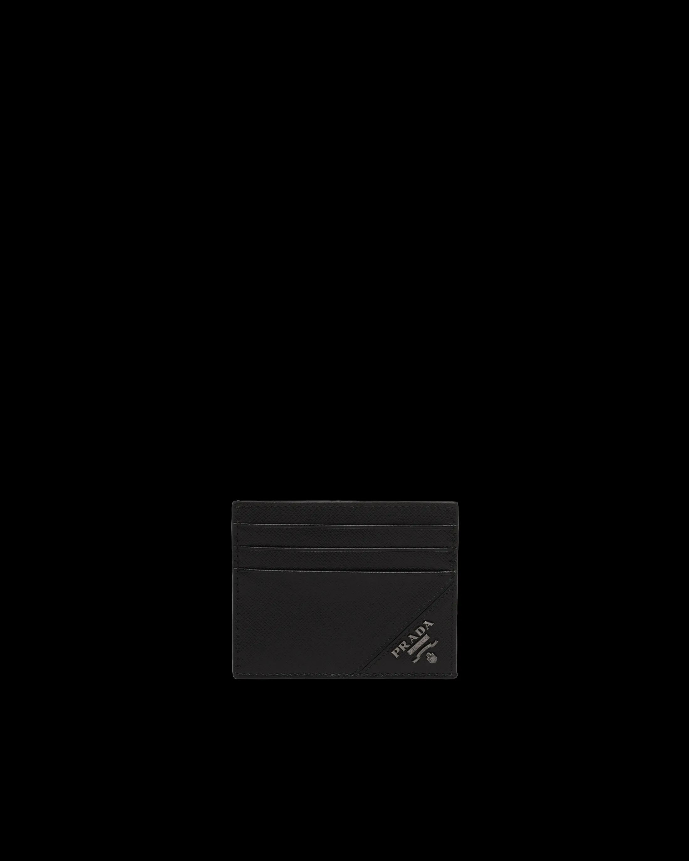 Prada Saffiano Leather Card Holder Black Clearance