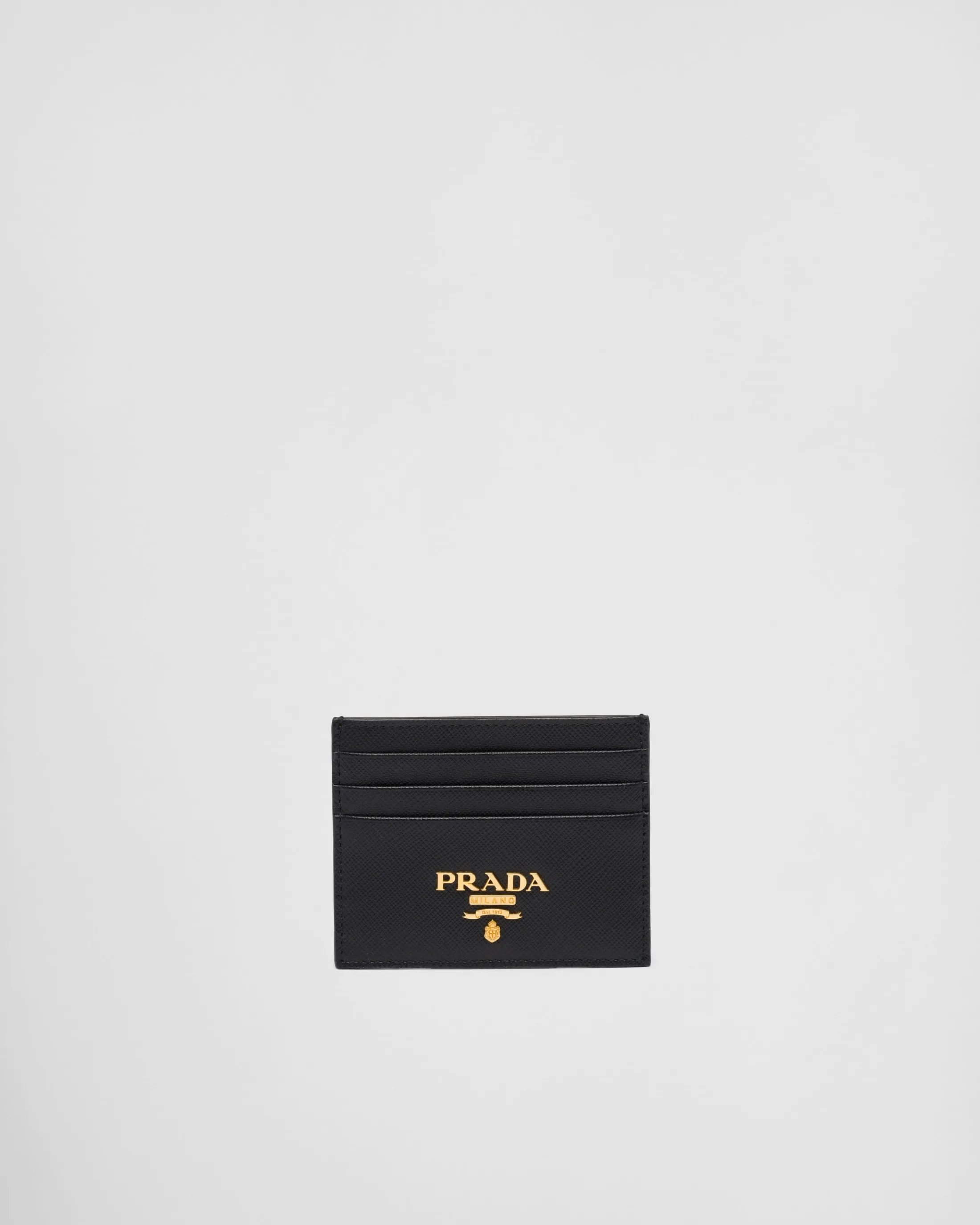 Prada Saffiano Leather Card Holder Black Best