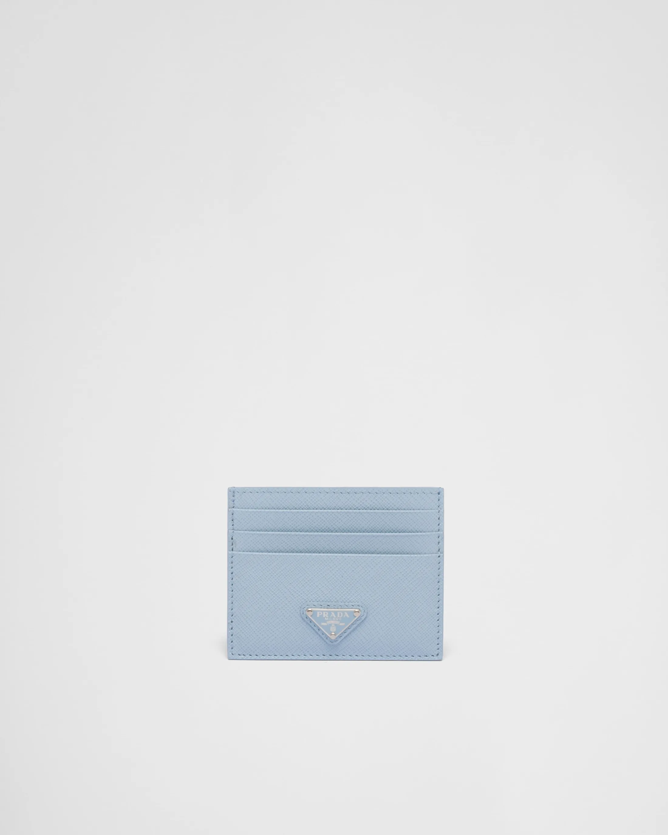 Prada Saffiano Leather Card Holder Paleblue Store