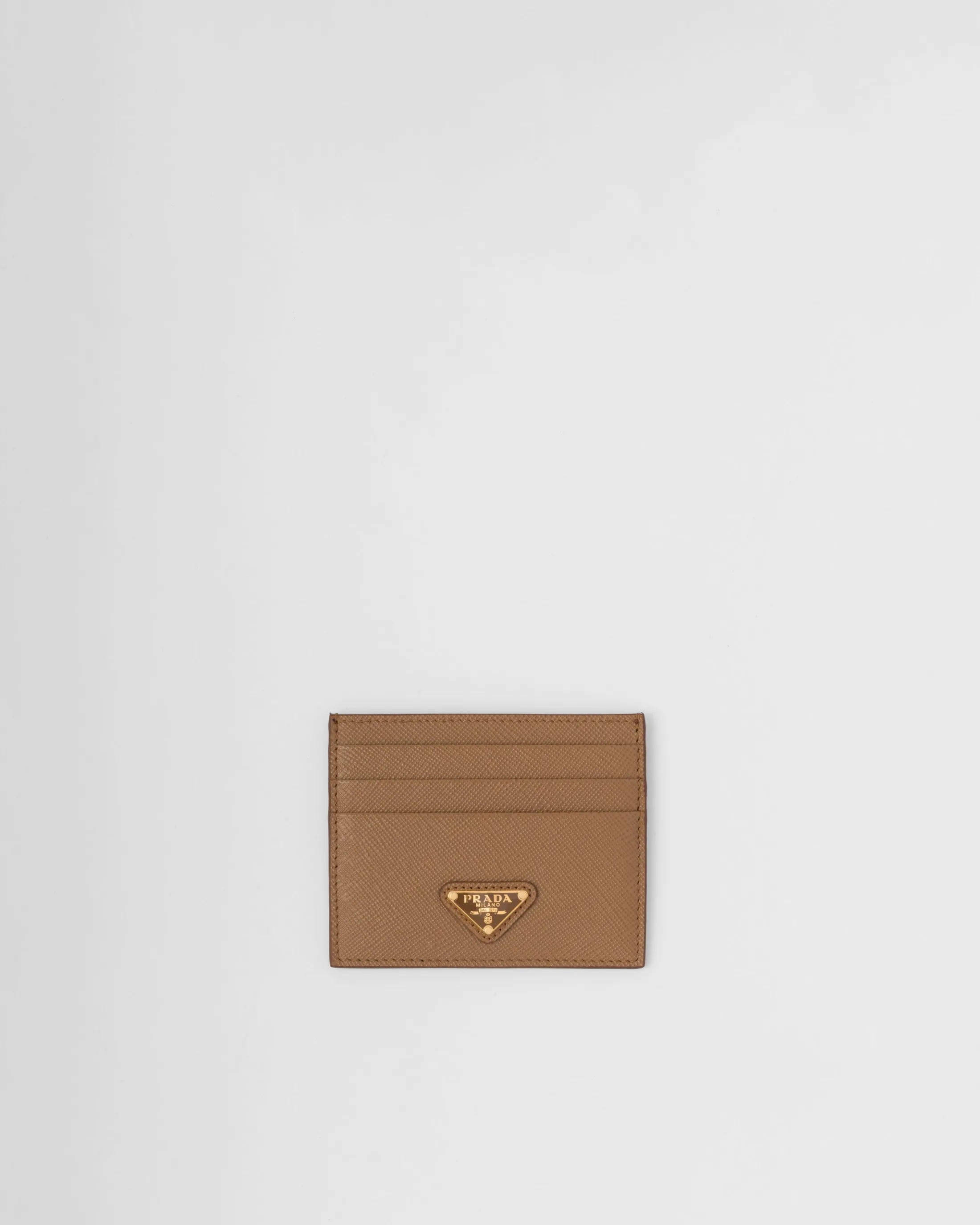 Prada Saffiano Leather Card Holder Caramel Cheap