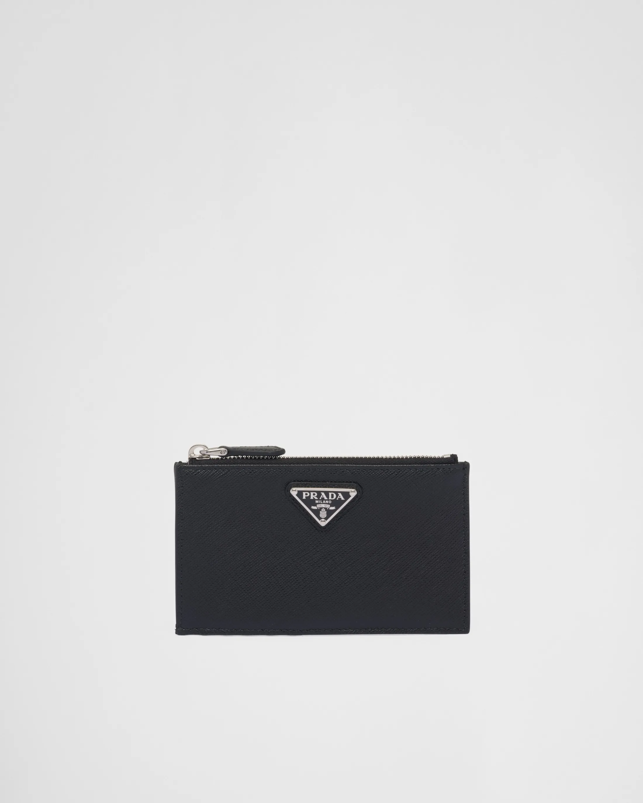 Prada Saffiano leather card holder Black Flash Sale