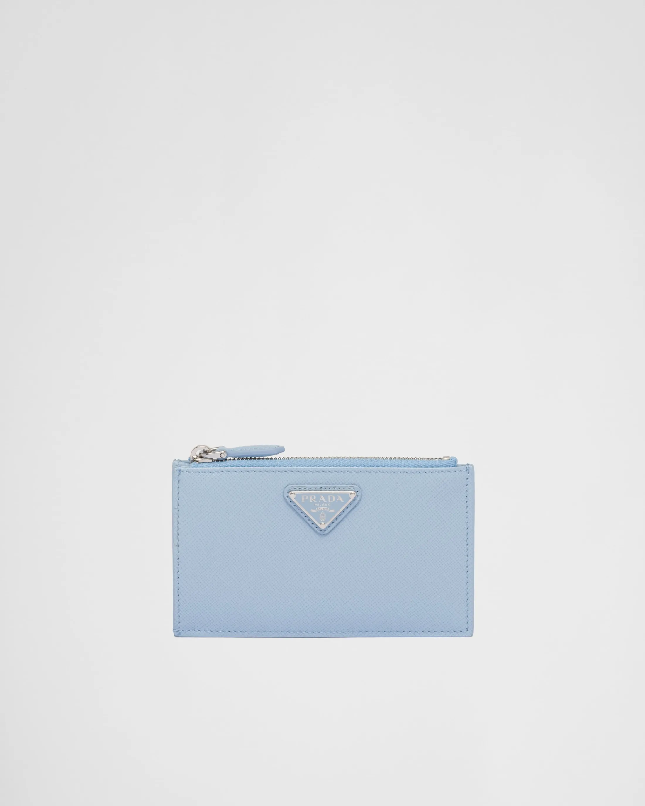 Prada Saffiano leather card holder Paleblue Sale