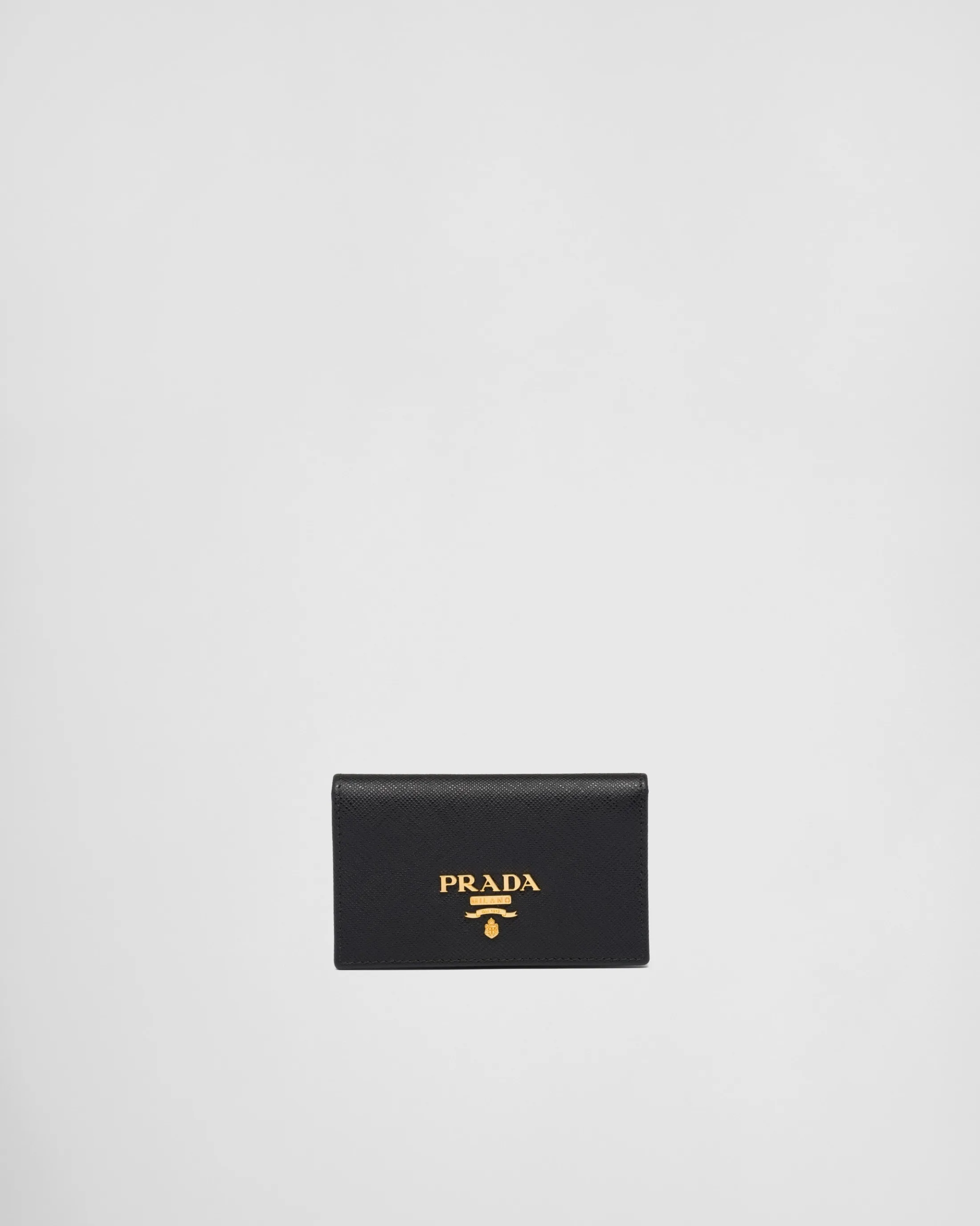 Prada Saffiano Leather Card Holder Black Hot