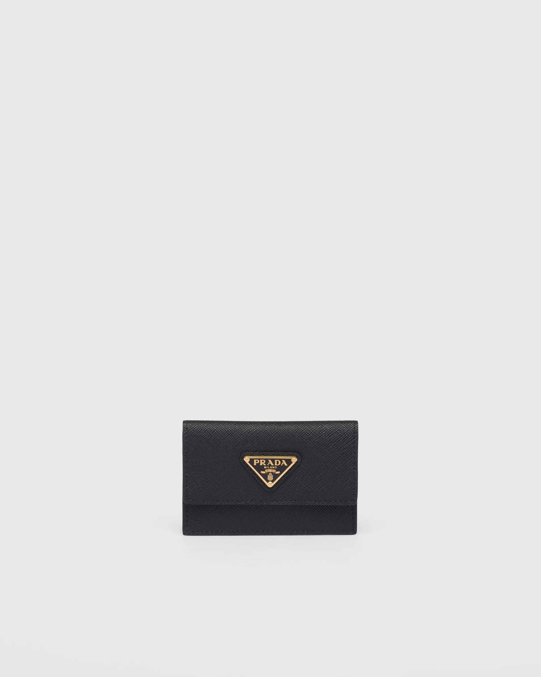 Prada Saffiano leather card holder Black Cheap