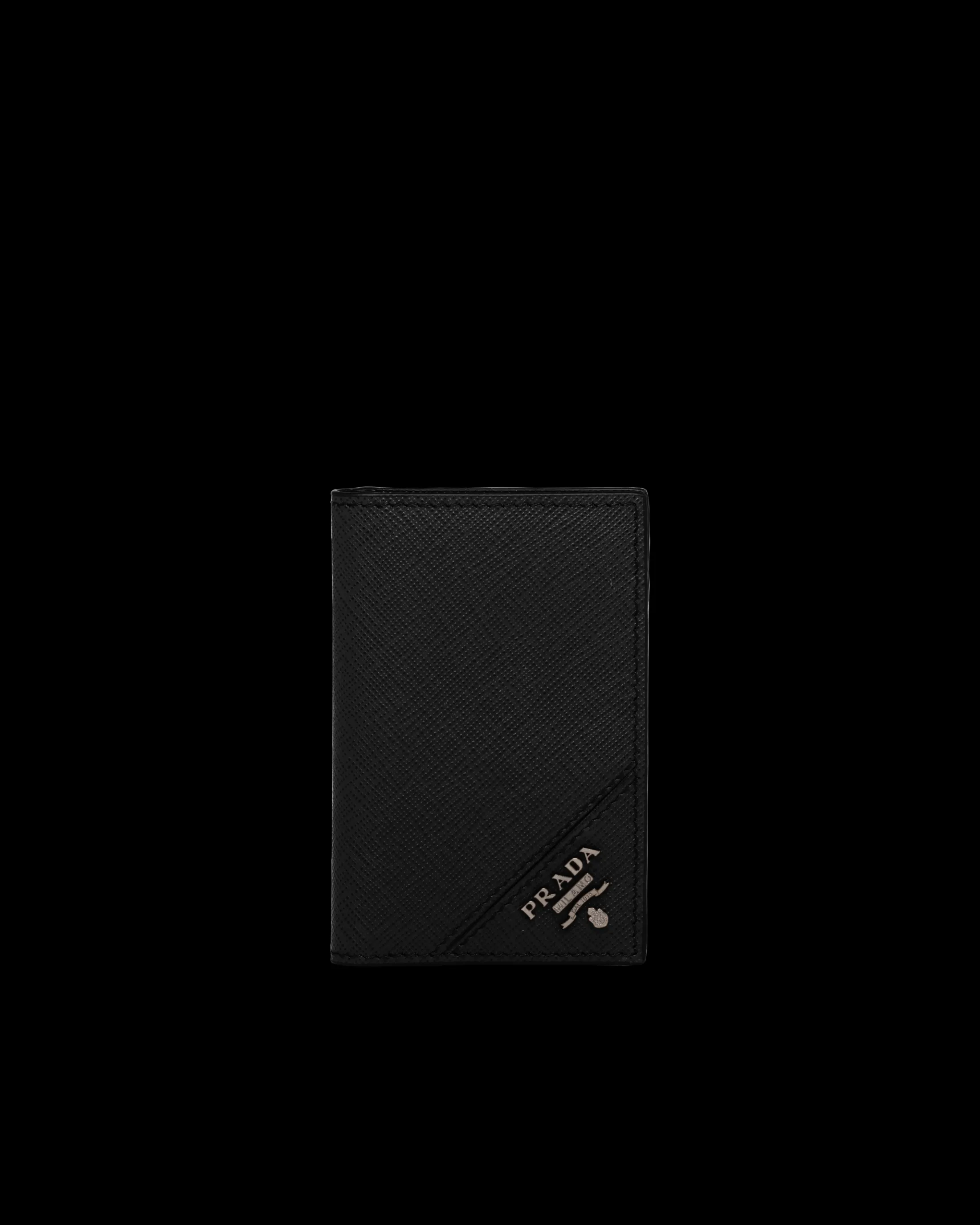 Prada Saffiano Leather Card Holder Black Best Sale