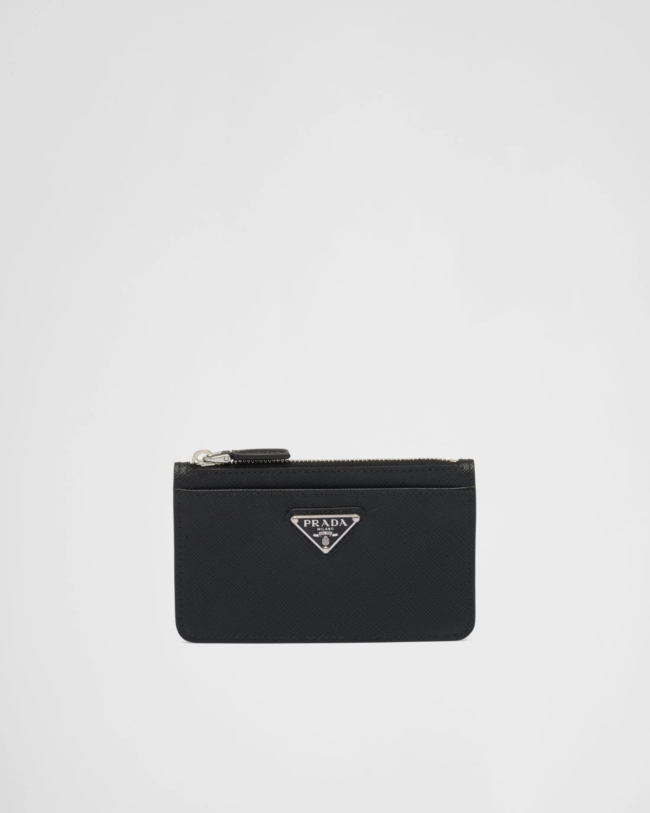 Prada Saffiano leather card holder Black Flash Sale