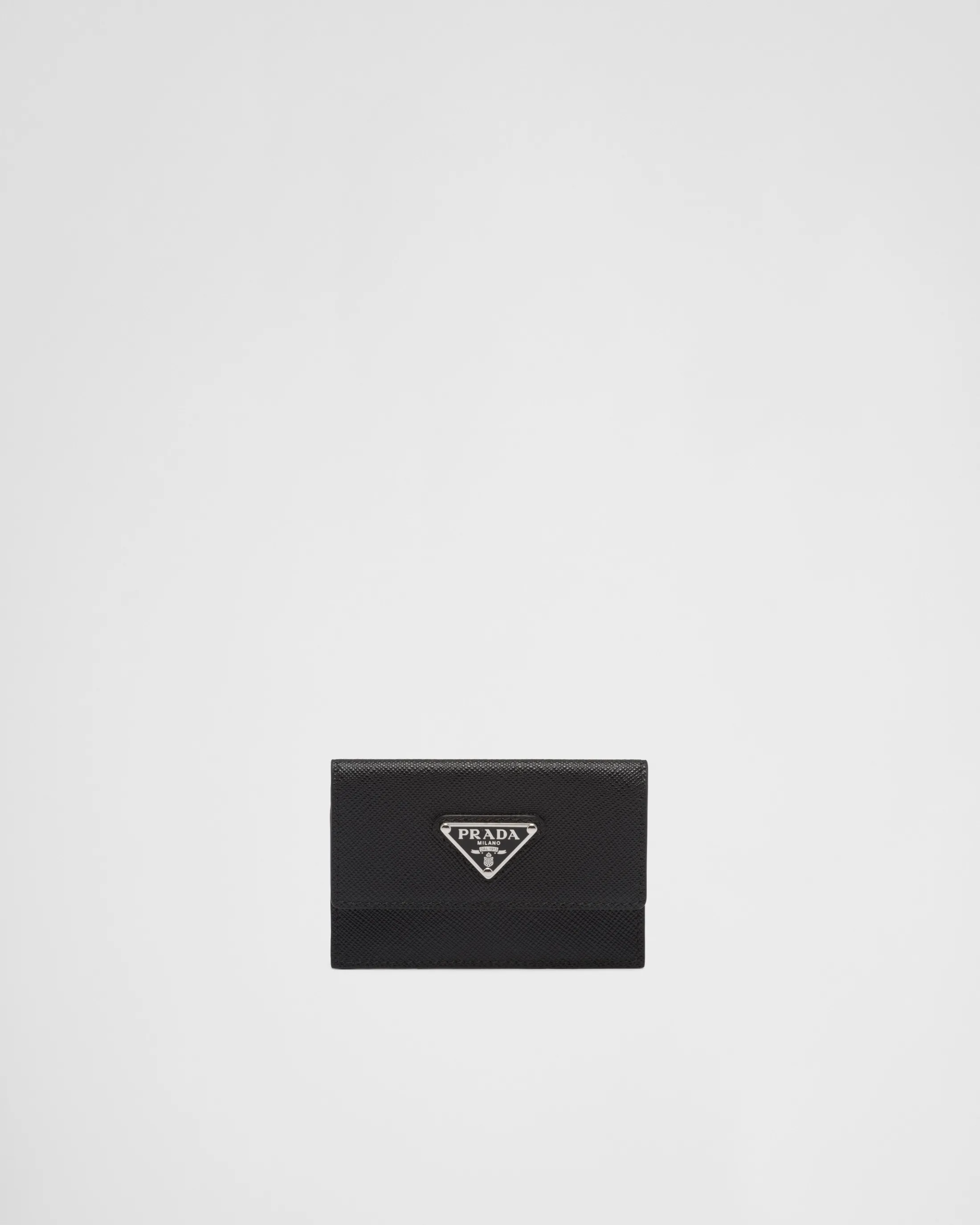 Prada Saffiano leather card holder Black Best Sale