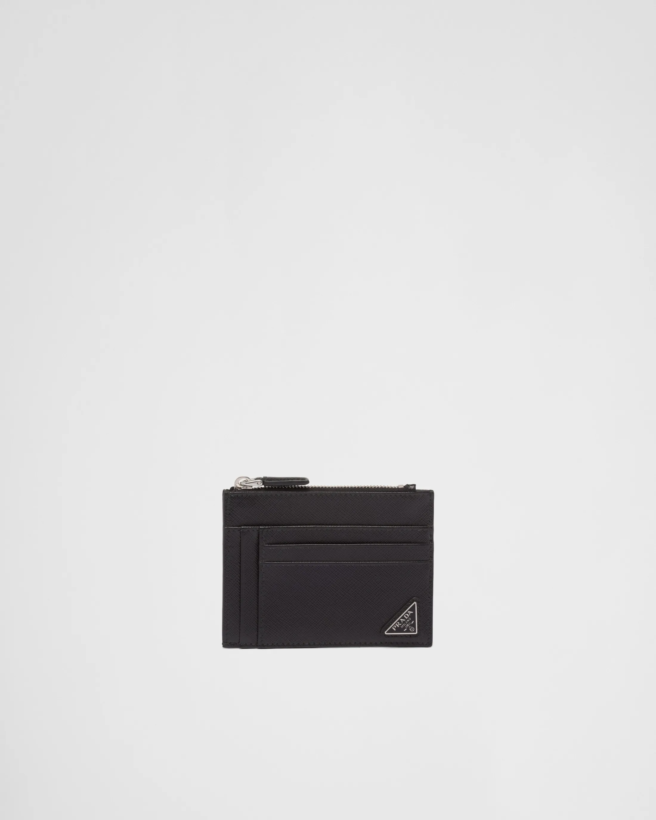 Prada Saffiano leather card holder Black Store