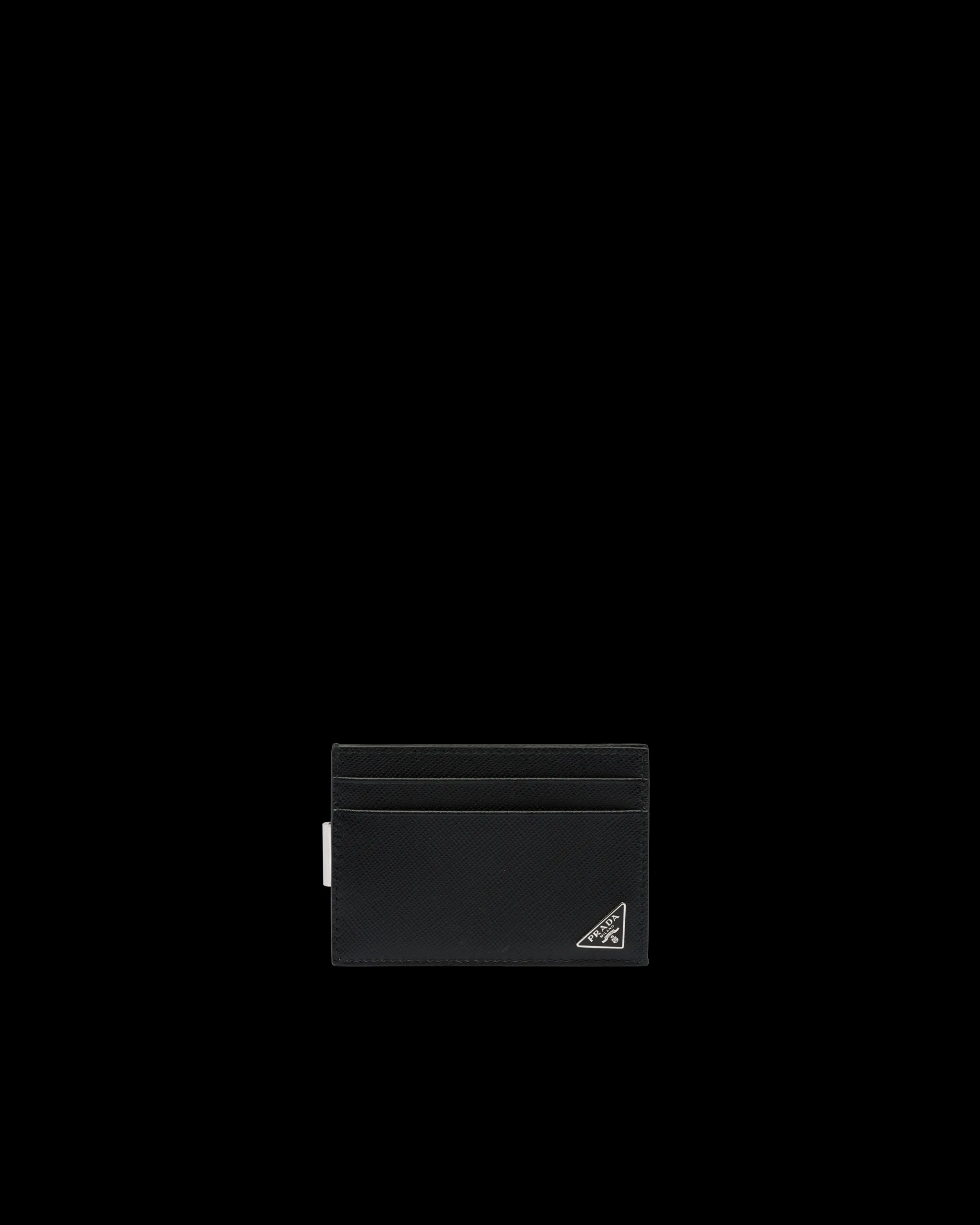 Prada Saffiano Leather Card Holder Black Best