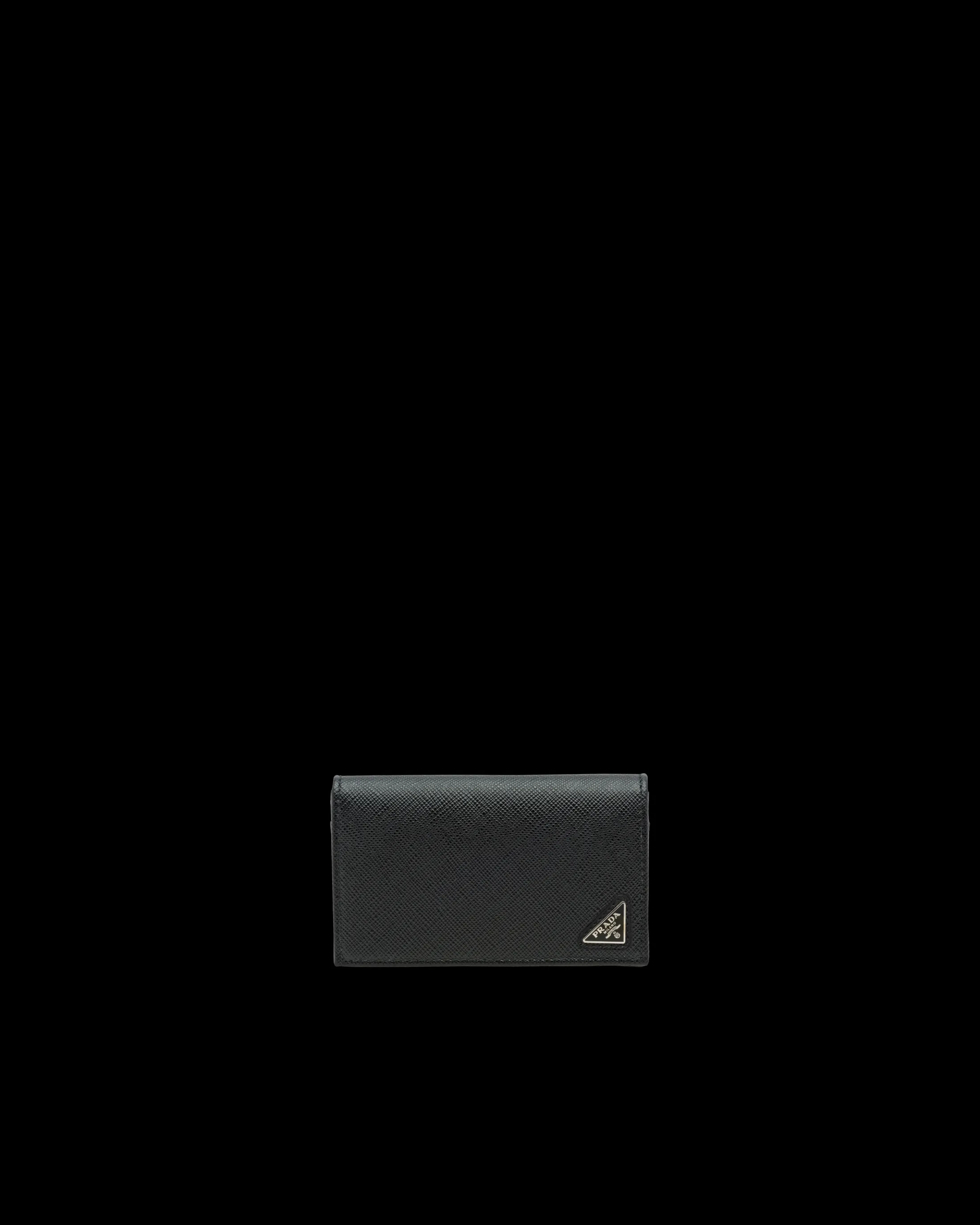 Prada Saffiano Leather Card Holder Black Sale