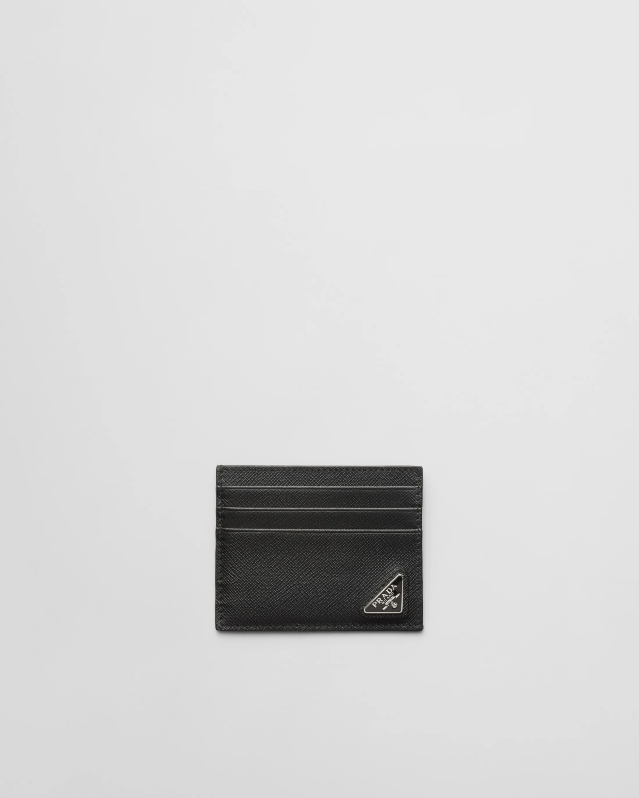 Prada Saffiano leather card holder Black Online