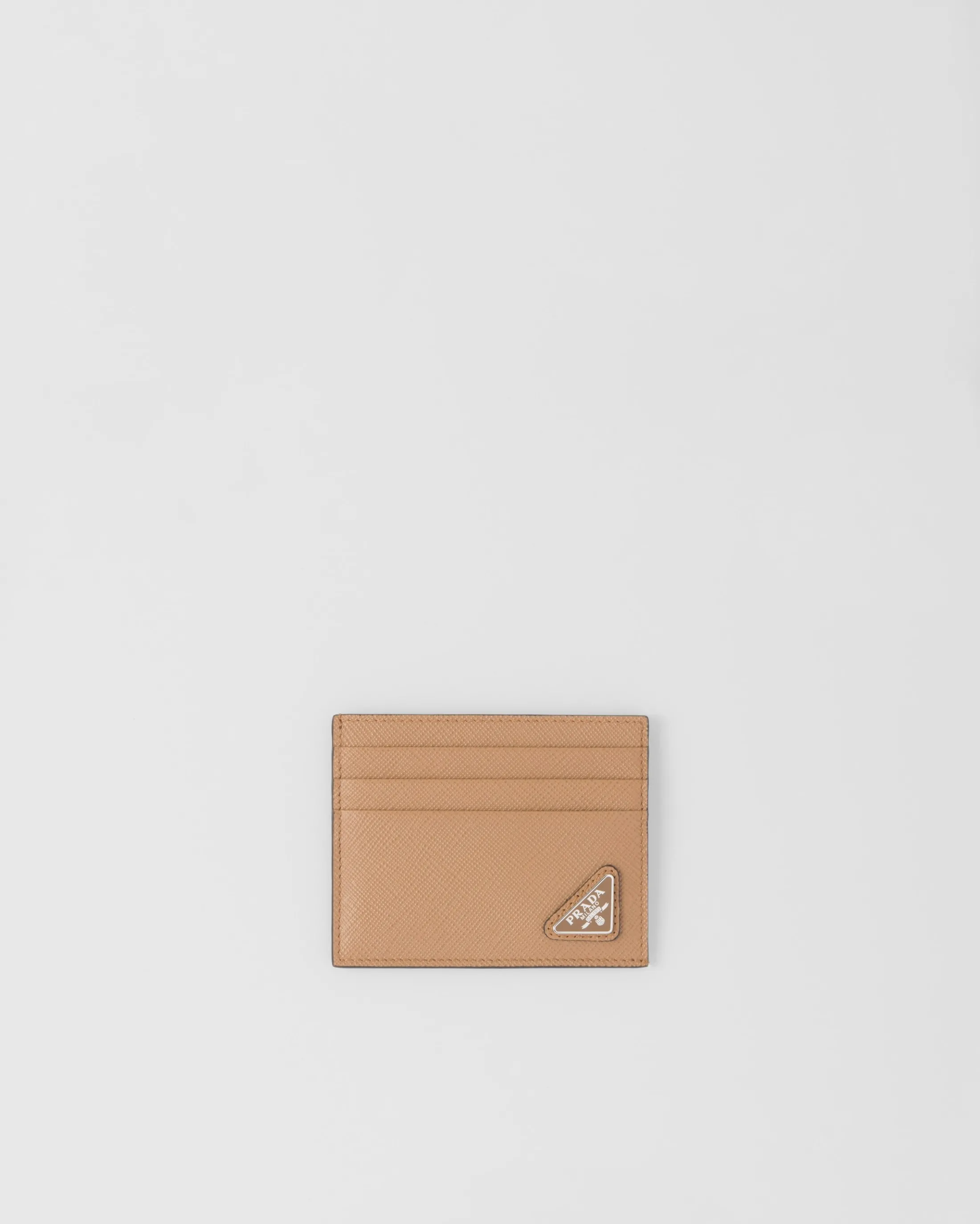 Prada Saffiano leather card holder Caramel Clearance