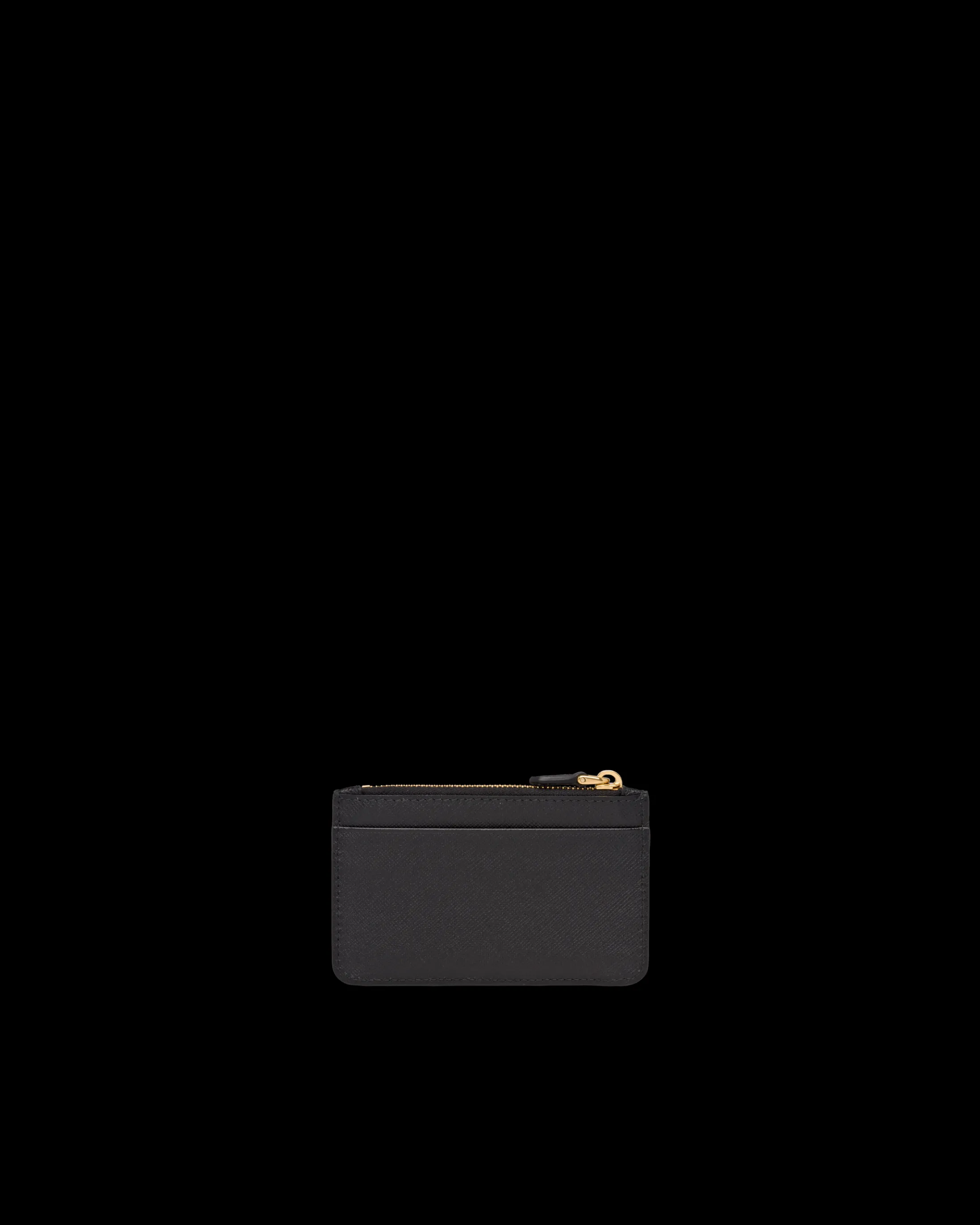 Prada Saffiano Leather Card Holder Black Hot