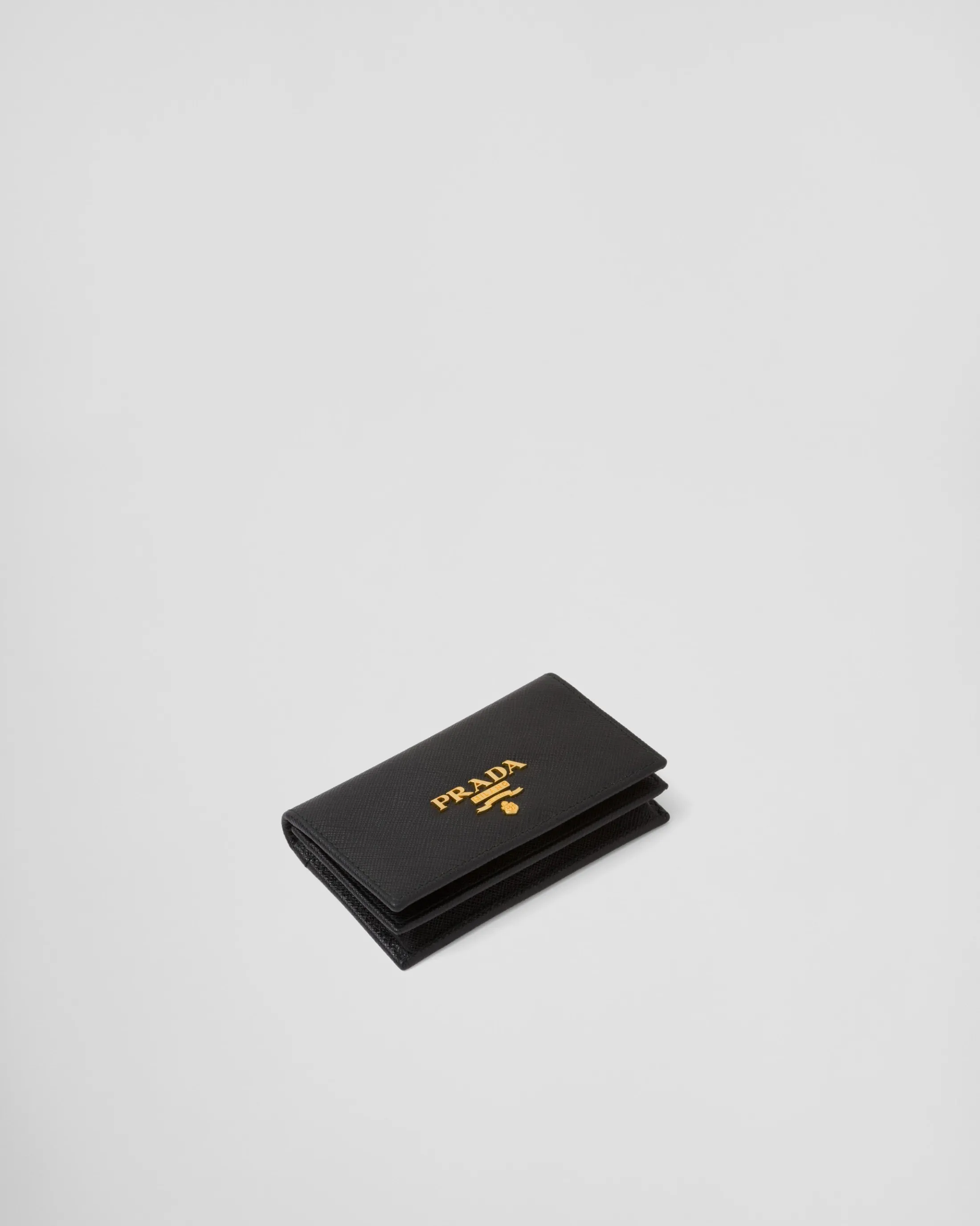 Prada Saffiano Leather Card Holder Black Hot