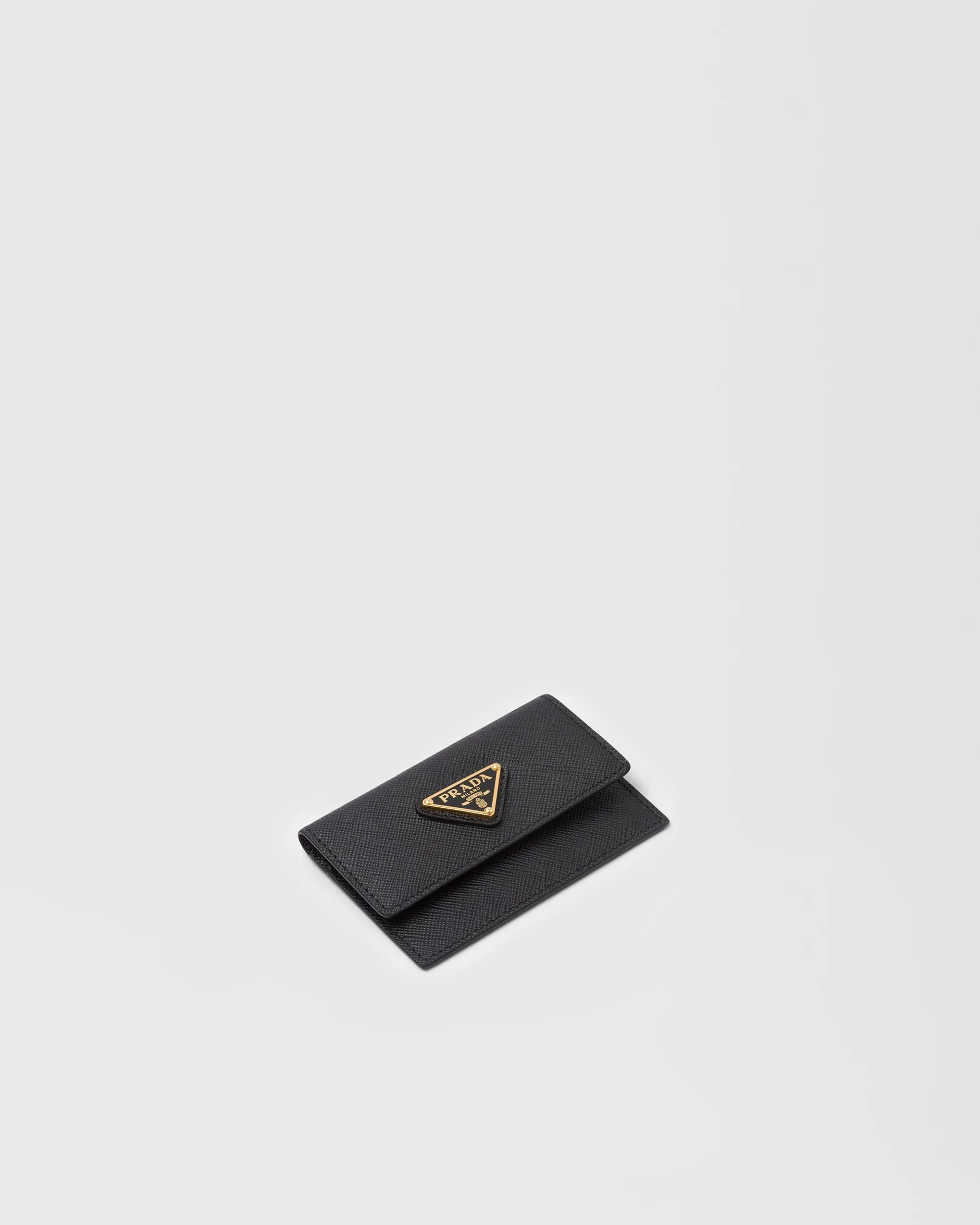 Prada Saffiano leather card holder Black Cheap