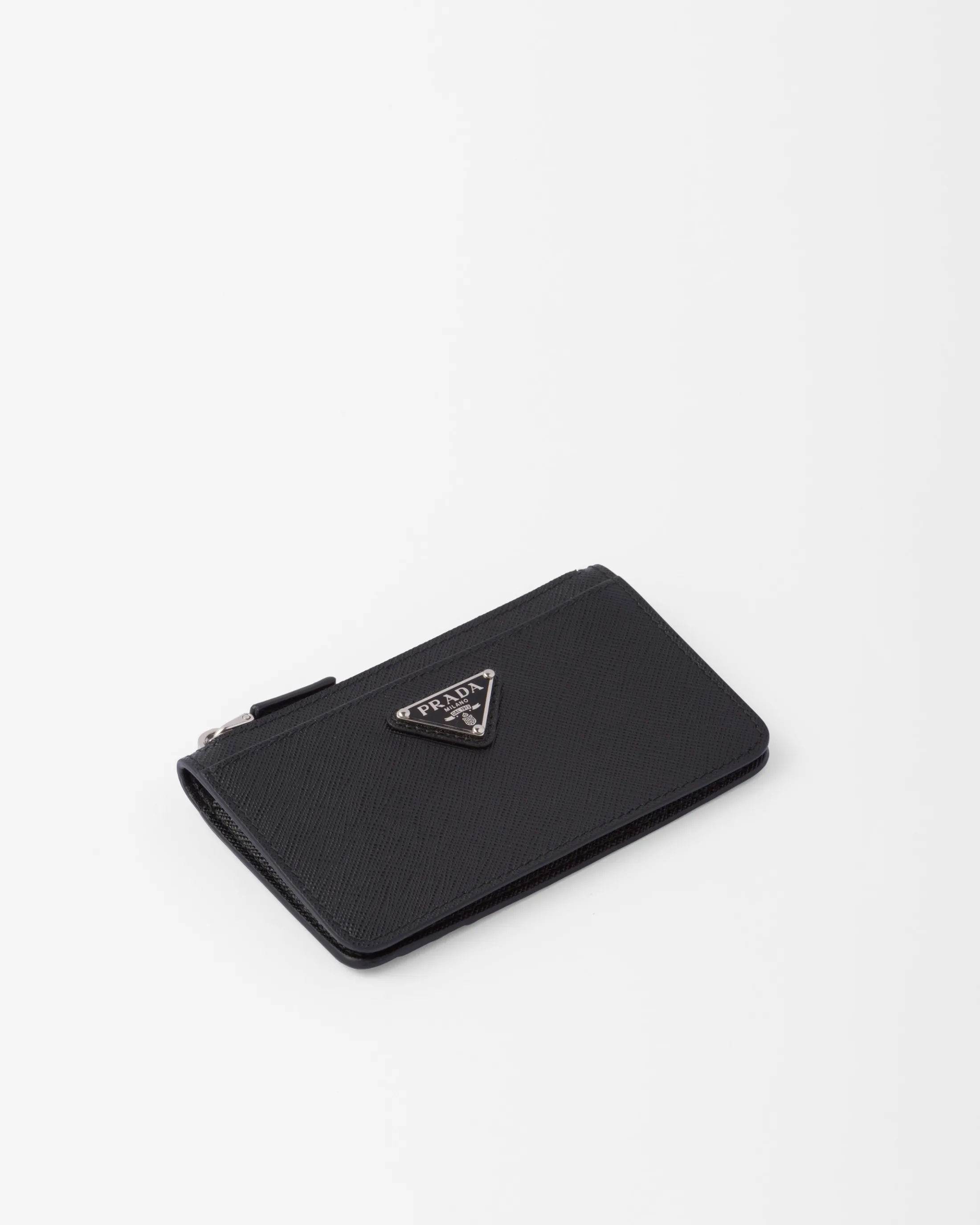 Prada Saffiano leather card holder Black Flash Sale