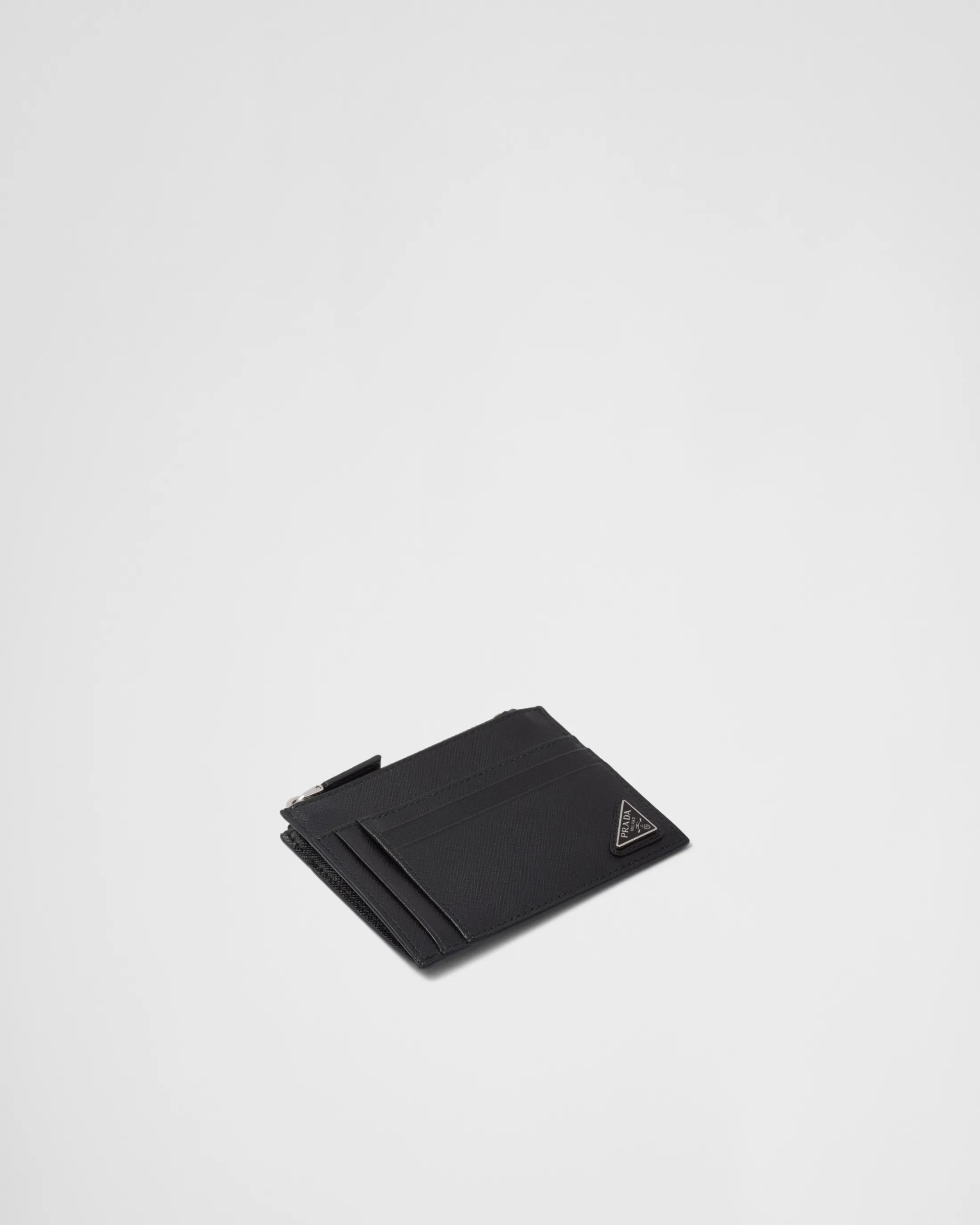 Prada Saffiano leather card holder Black Store