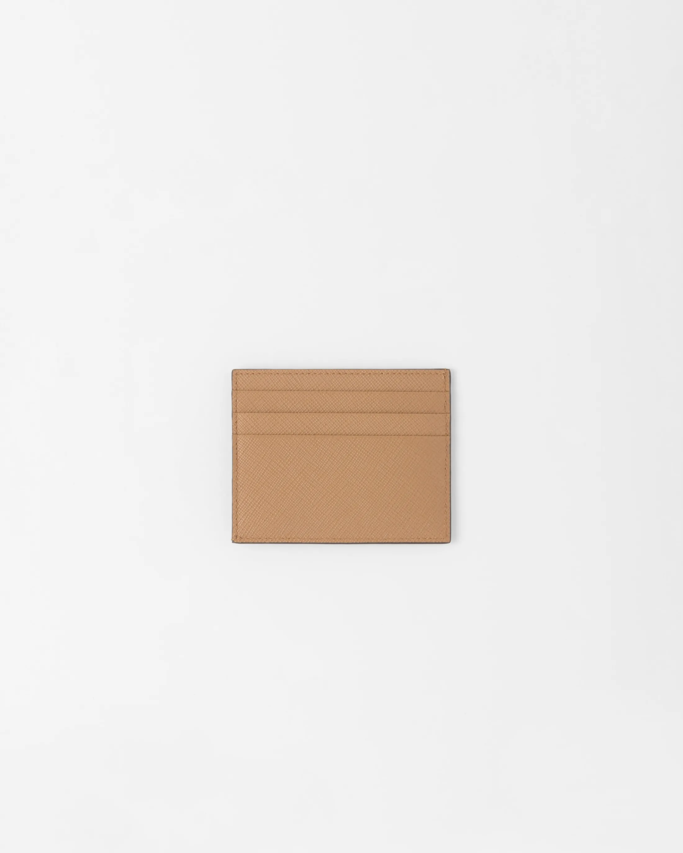 Prada Saffiano leather card holder Caramel Clearance