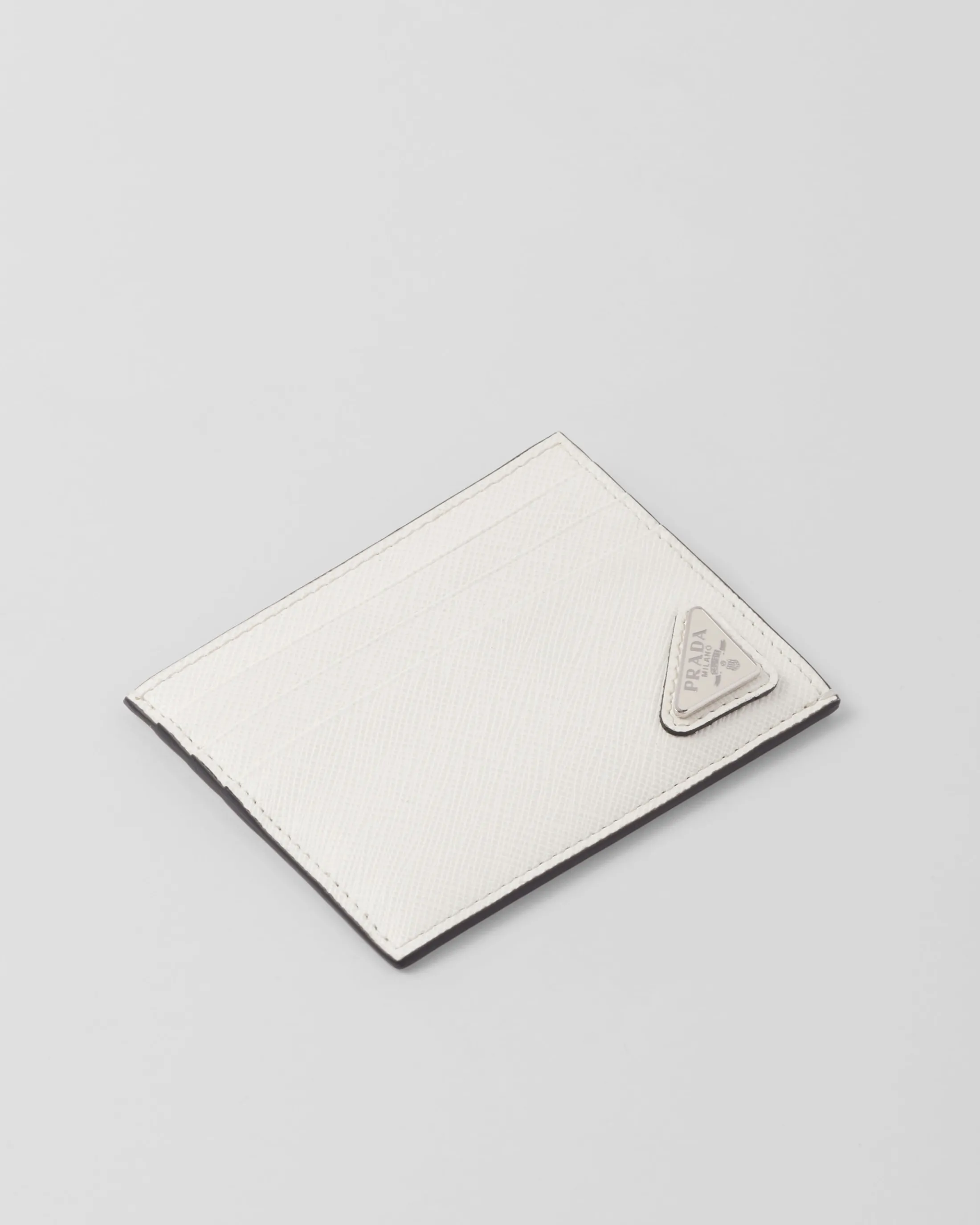 Prada Saffiano leather card holder White Shop