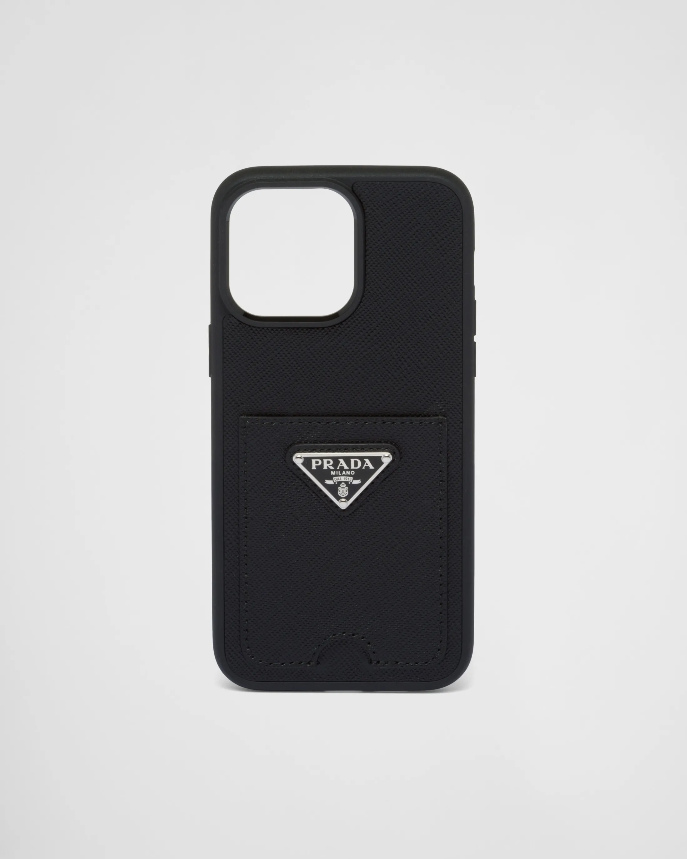 Prada Saffiano leather cover for iPhone 14 Pro Max Black Shop