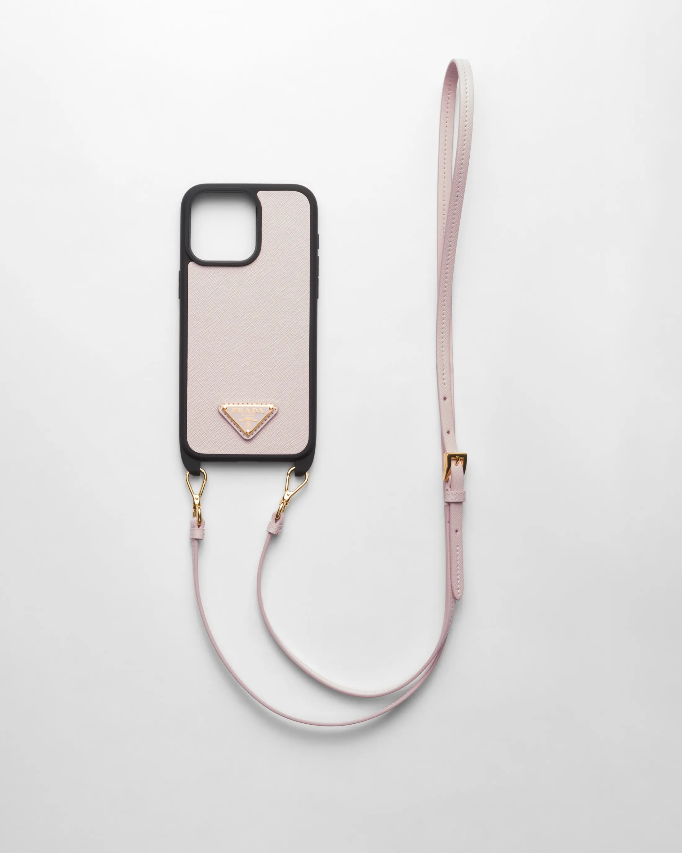 Prada Saffiano leather cover for iPhone 15 Pro Max Alabasterpink Outlet