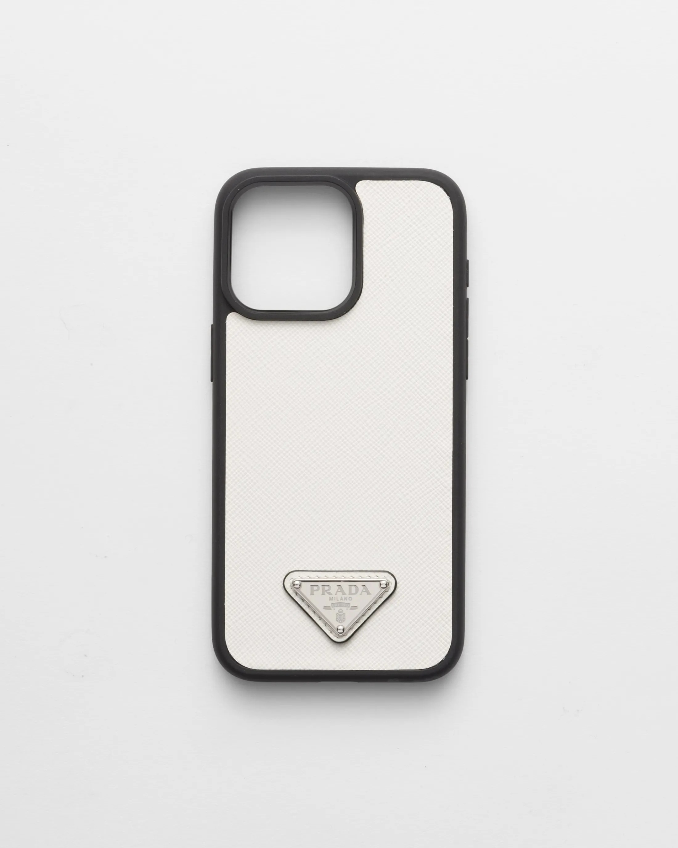 Prada Saffiano leather cover for iPhone 15 Pro Max White Store