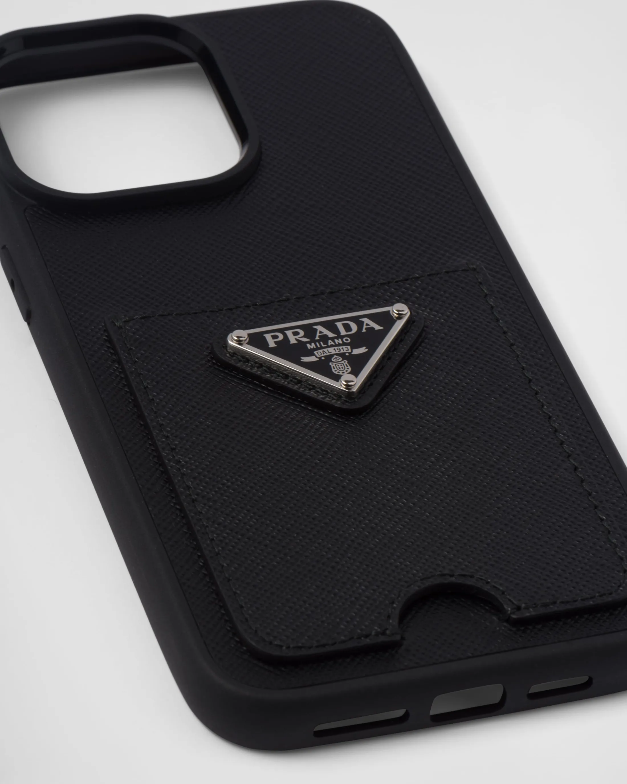 Prada Saffiano leather cover for iPhone 14 Pro Max Black Shop