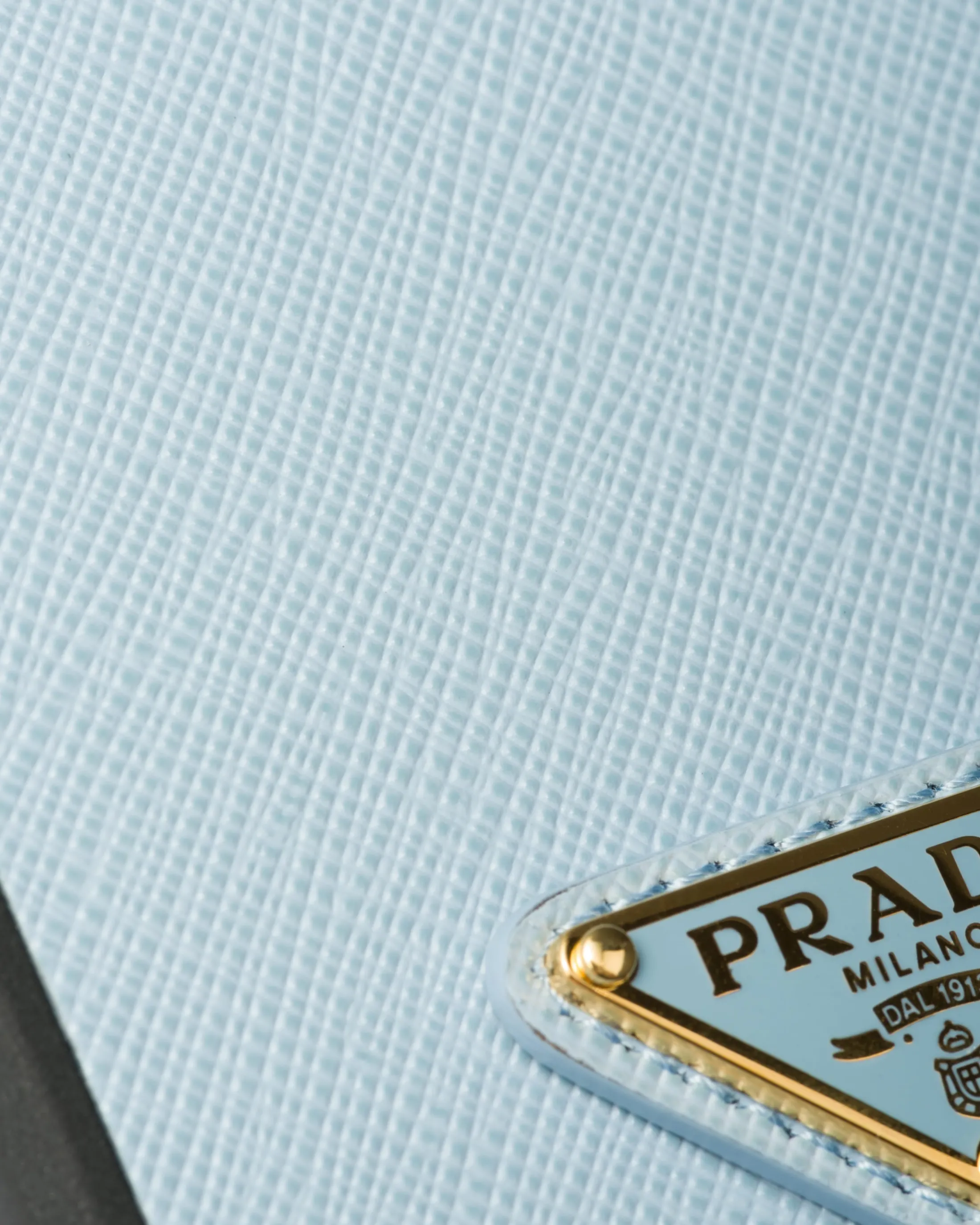 Prada Saffiano leather cover for iPhone 15 Pro Max Lightblue New