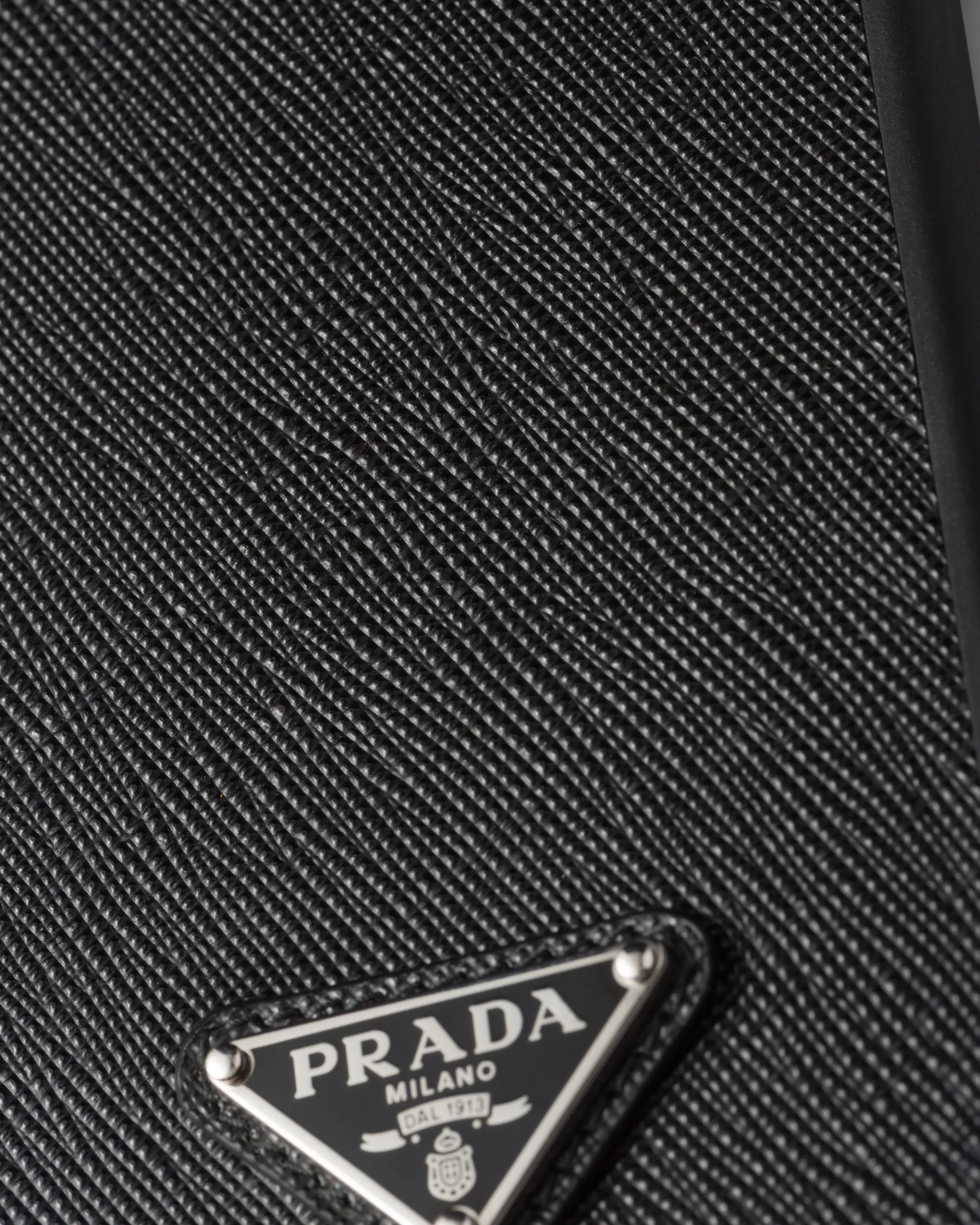 Prada Saffiano leather cover for iPhone 15 Pro Max Black Discount