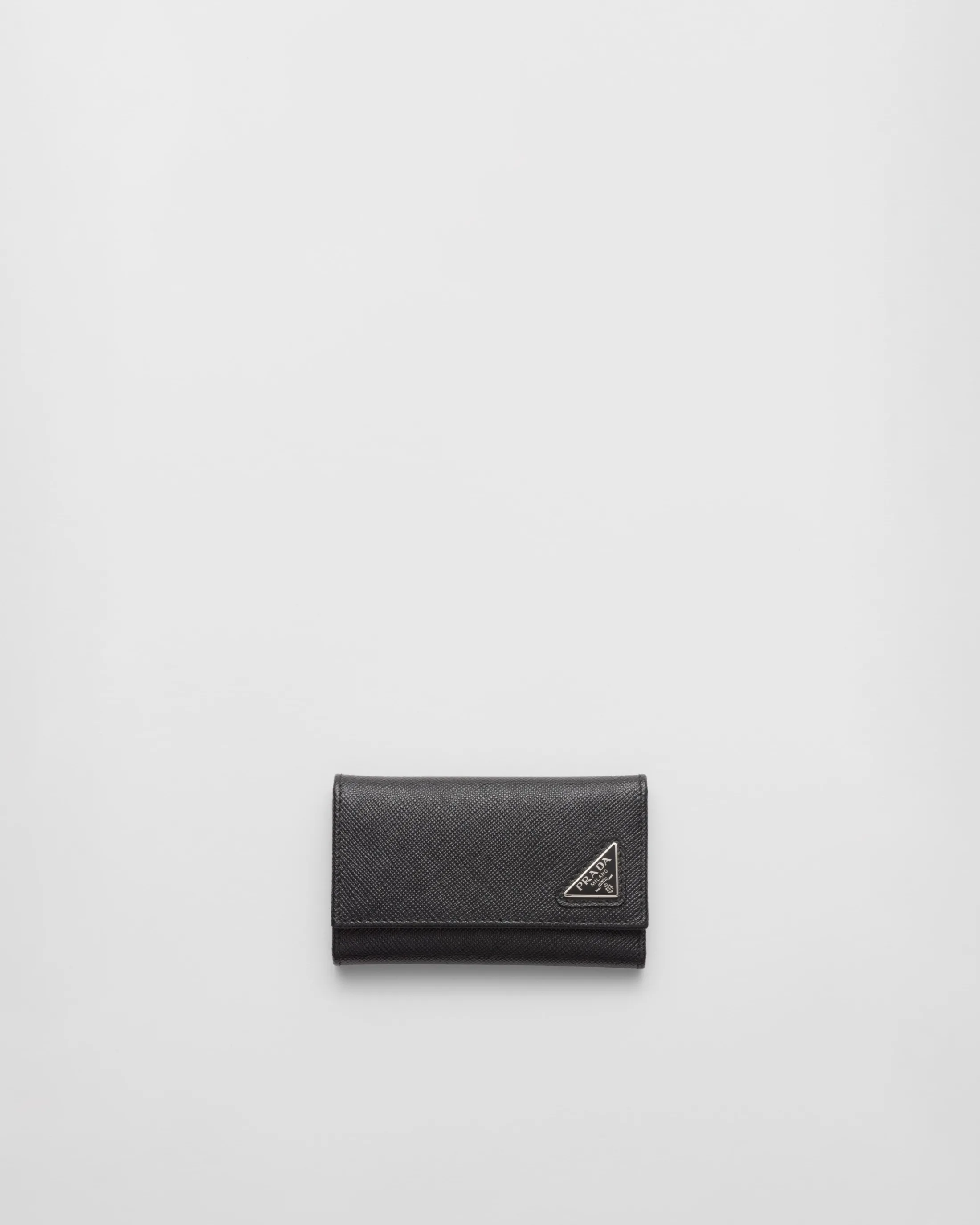 Prada Saffiano leather key case Black Store