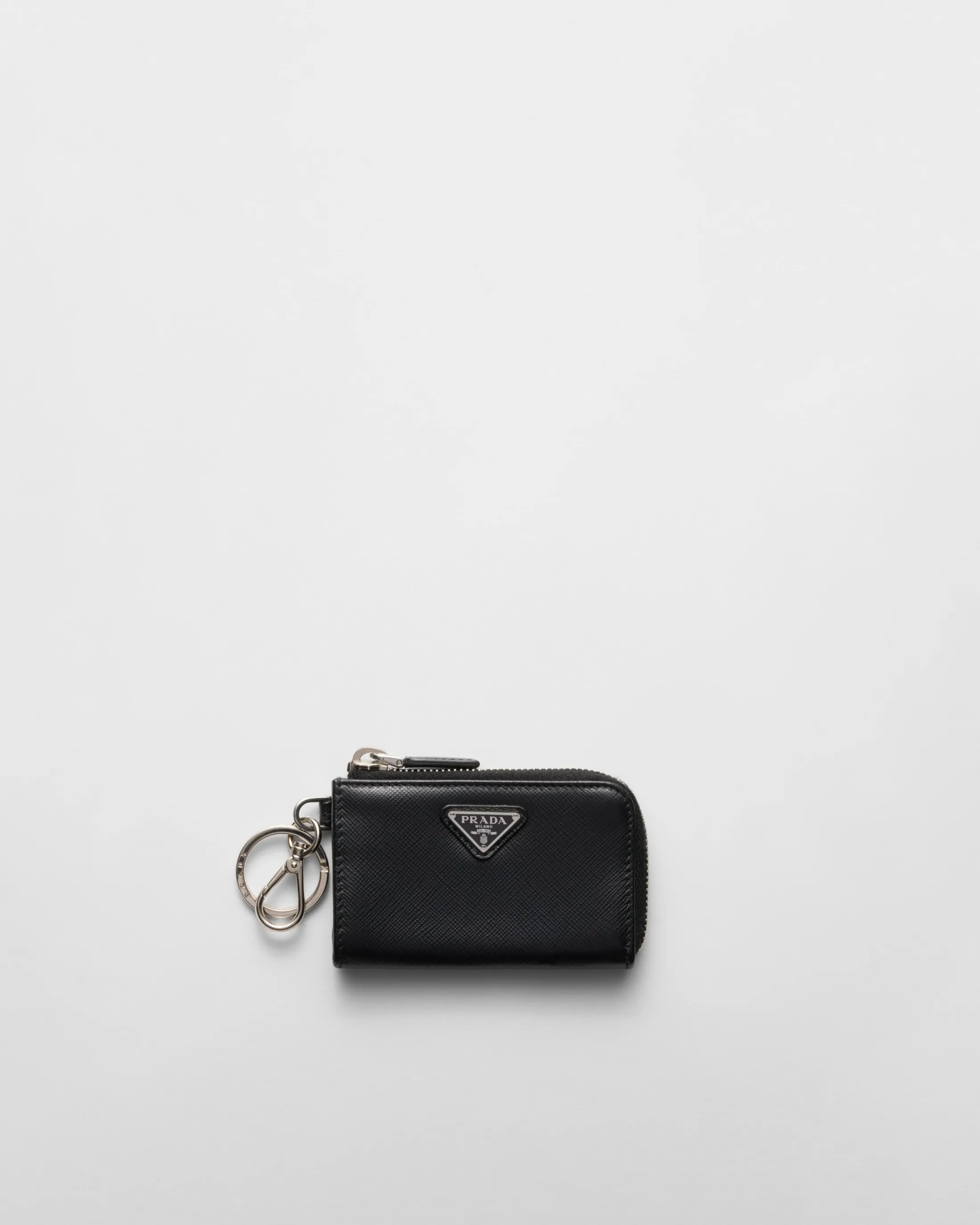 Prada Saffiano Leather Mini Pouch Black Fashion