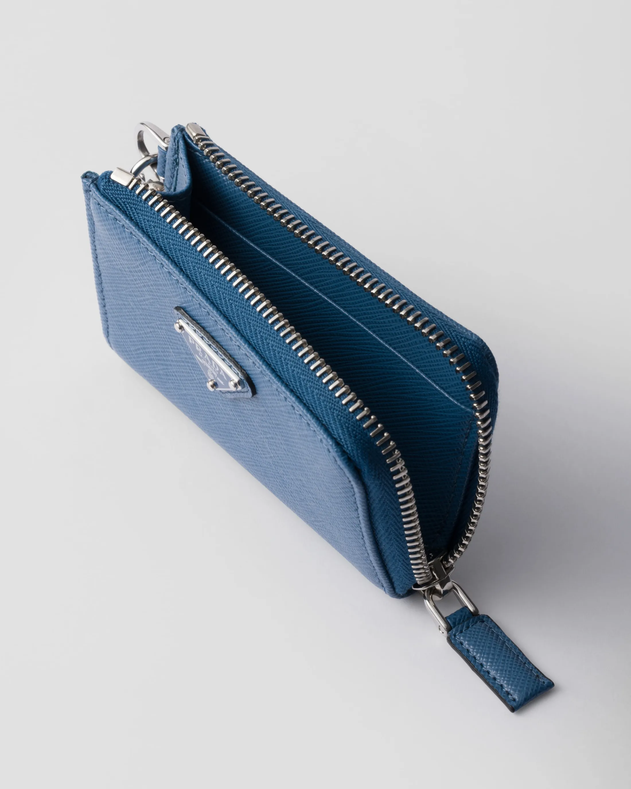 Prada Saffiano Leather Mini Pouch Aviatorblue New