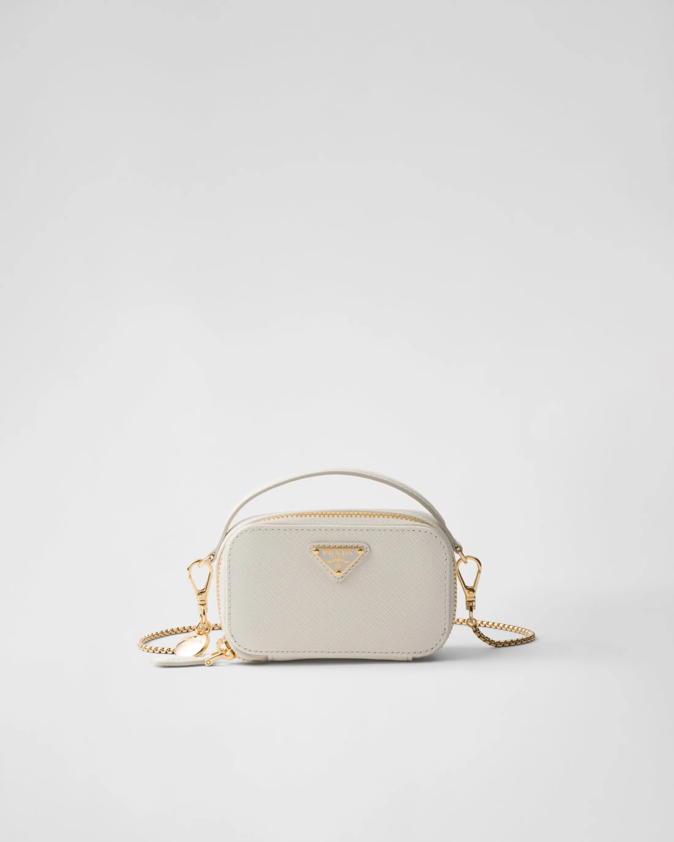 Prada Saffiano leather mini-pouch White Cheap