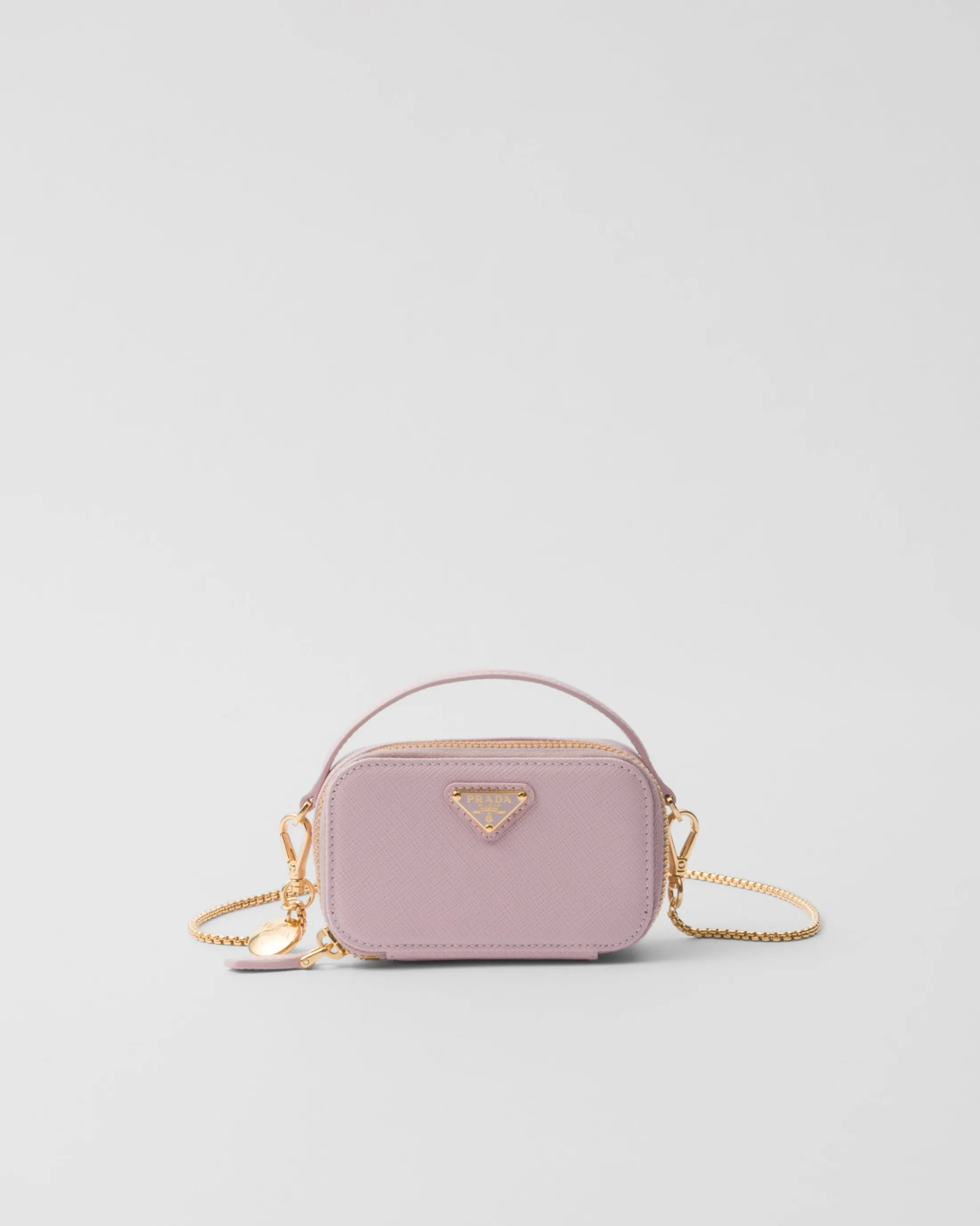 Prada Saffiano leather mini-pouch Alabasterpink Outlet