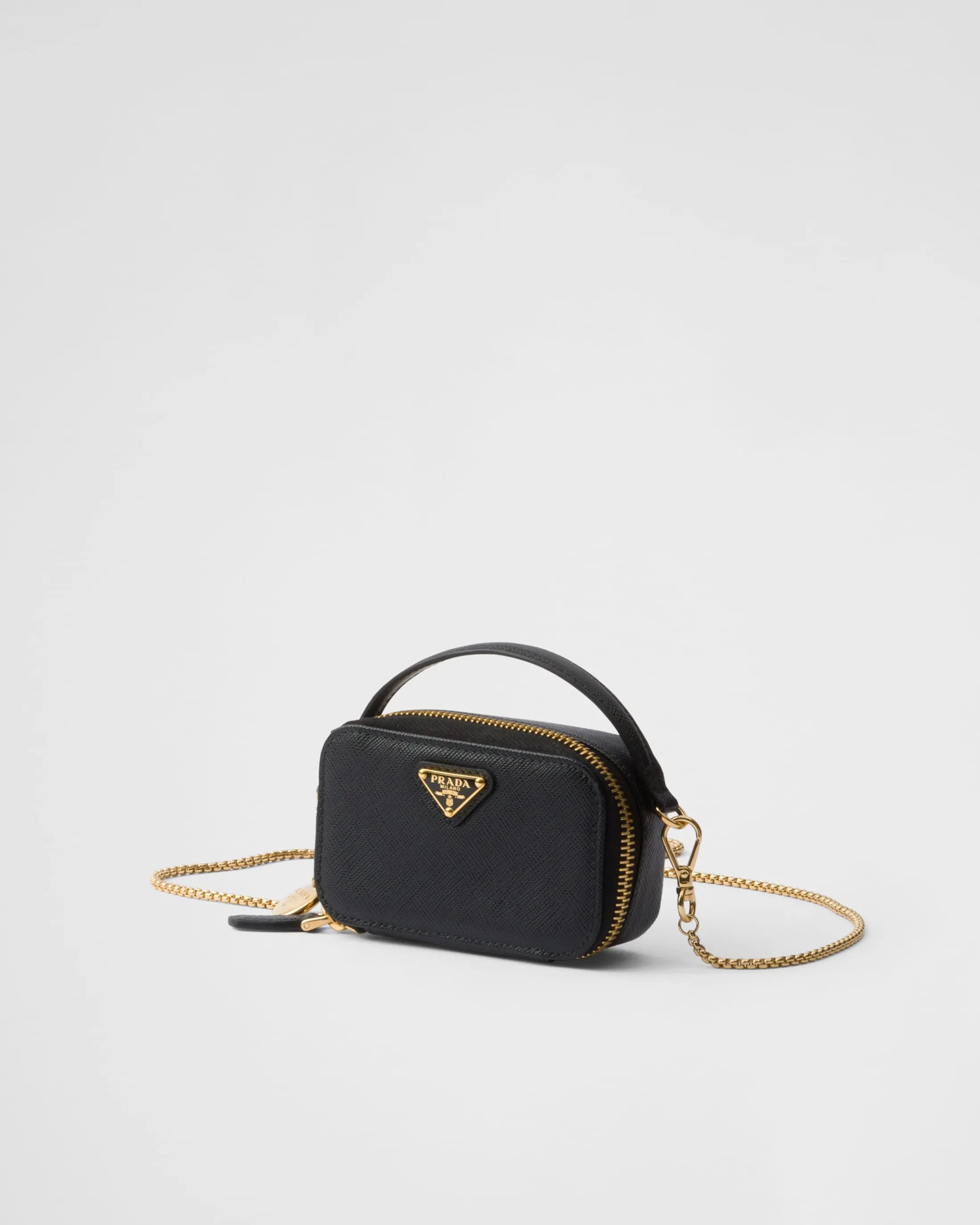 Prada Saffiano leather mini-pouch Black Discount