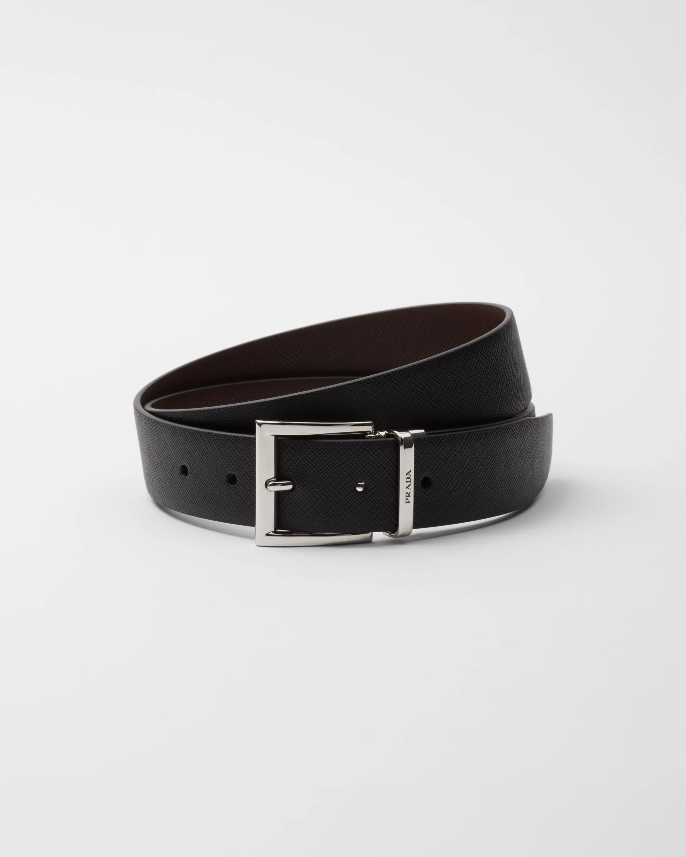 Prada Saffiano Leather Reversible Belt Discount