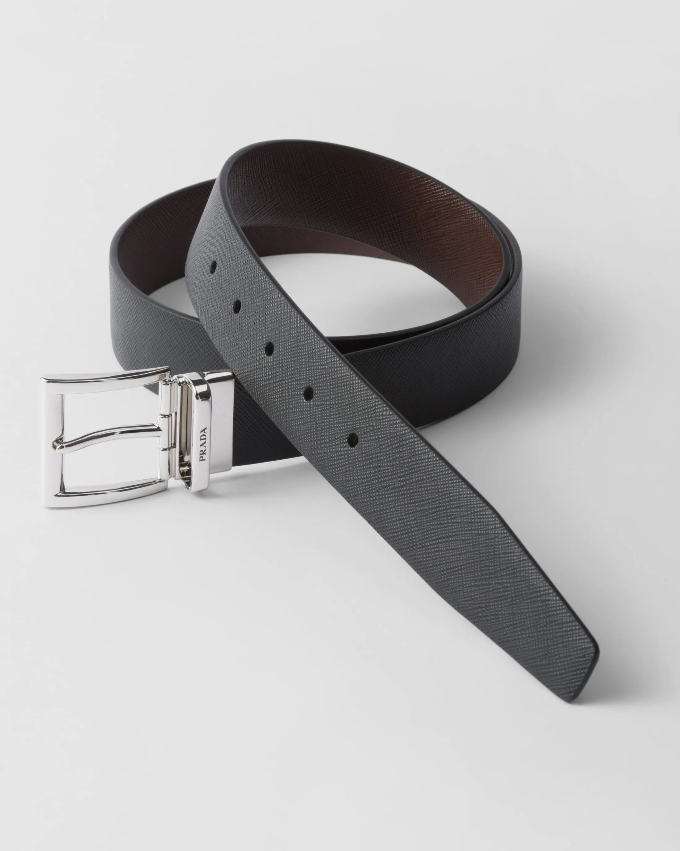 Prada Saffiano Leather Reversible Belt Discount