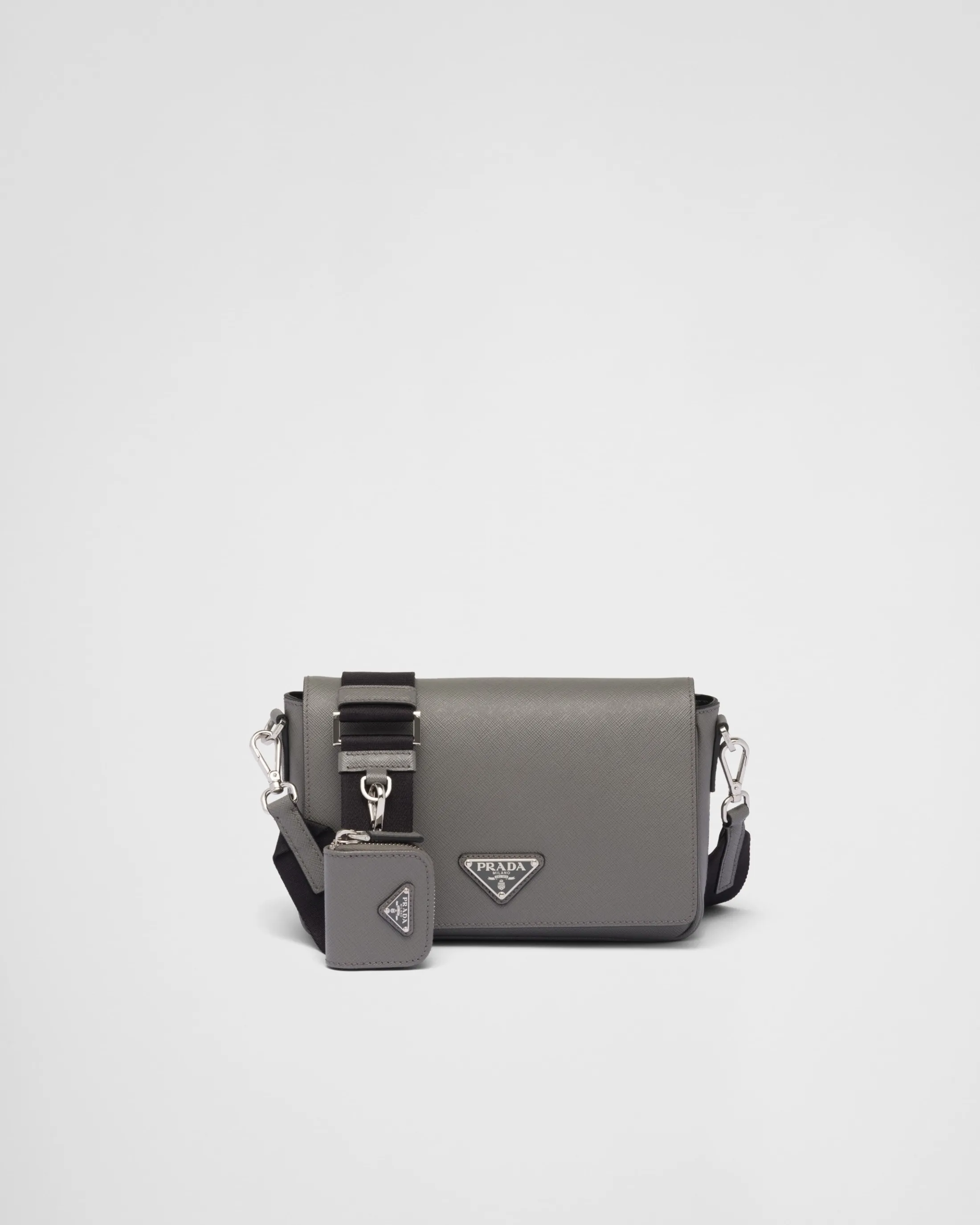 Prada Saffiano leather shoulder bag Marblegray Sale