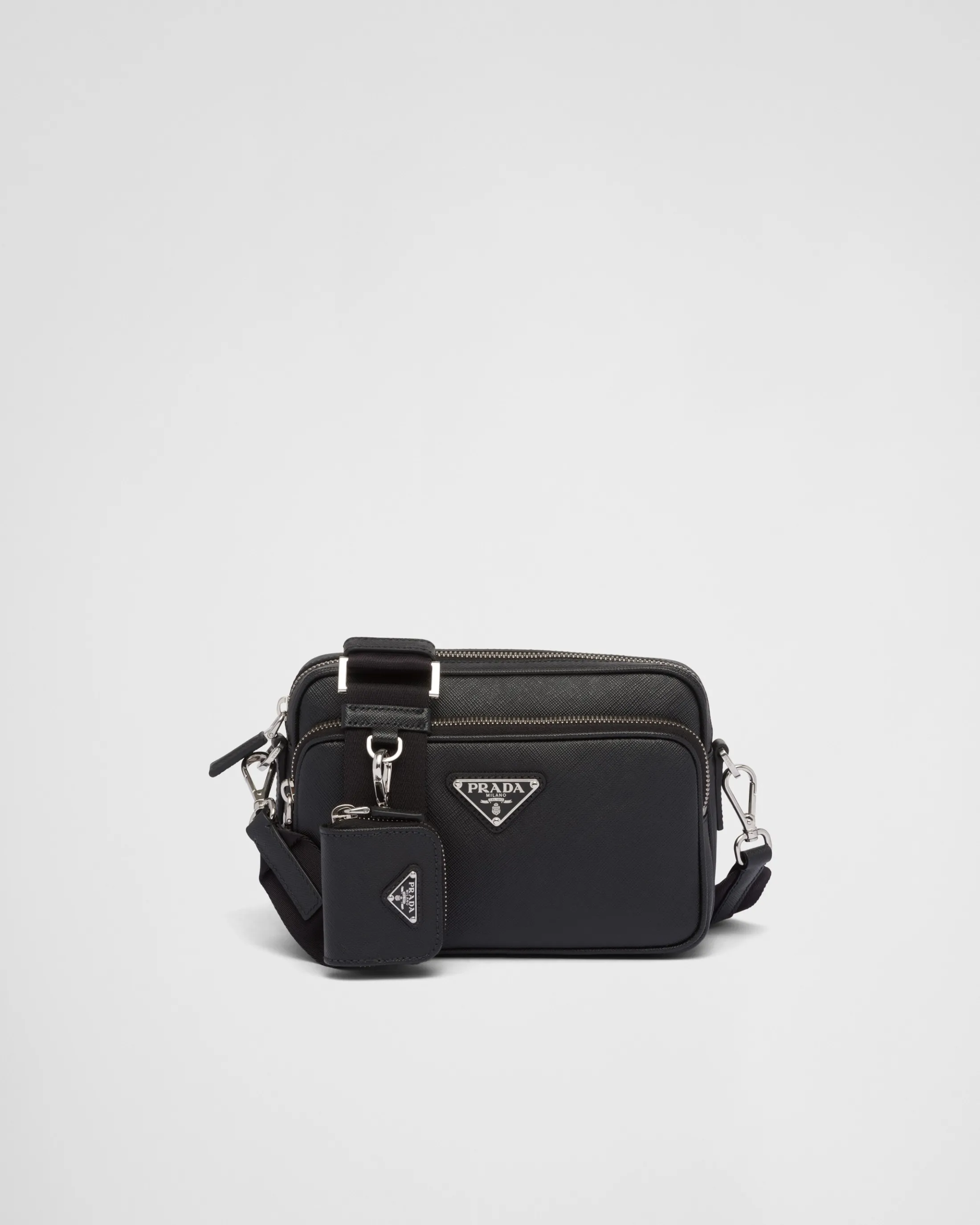 Prada Saffiano leather shoulder bag Black Online