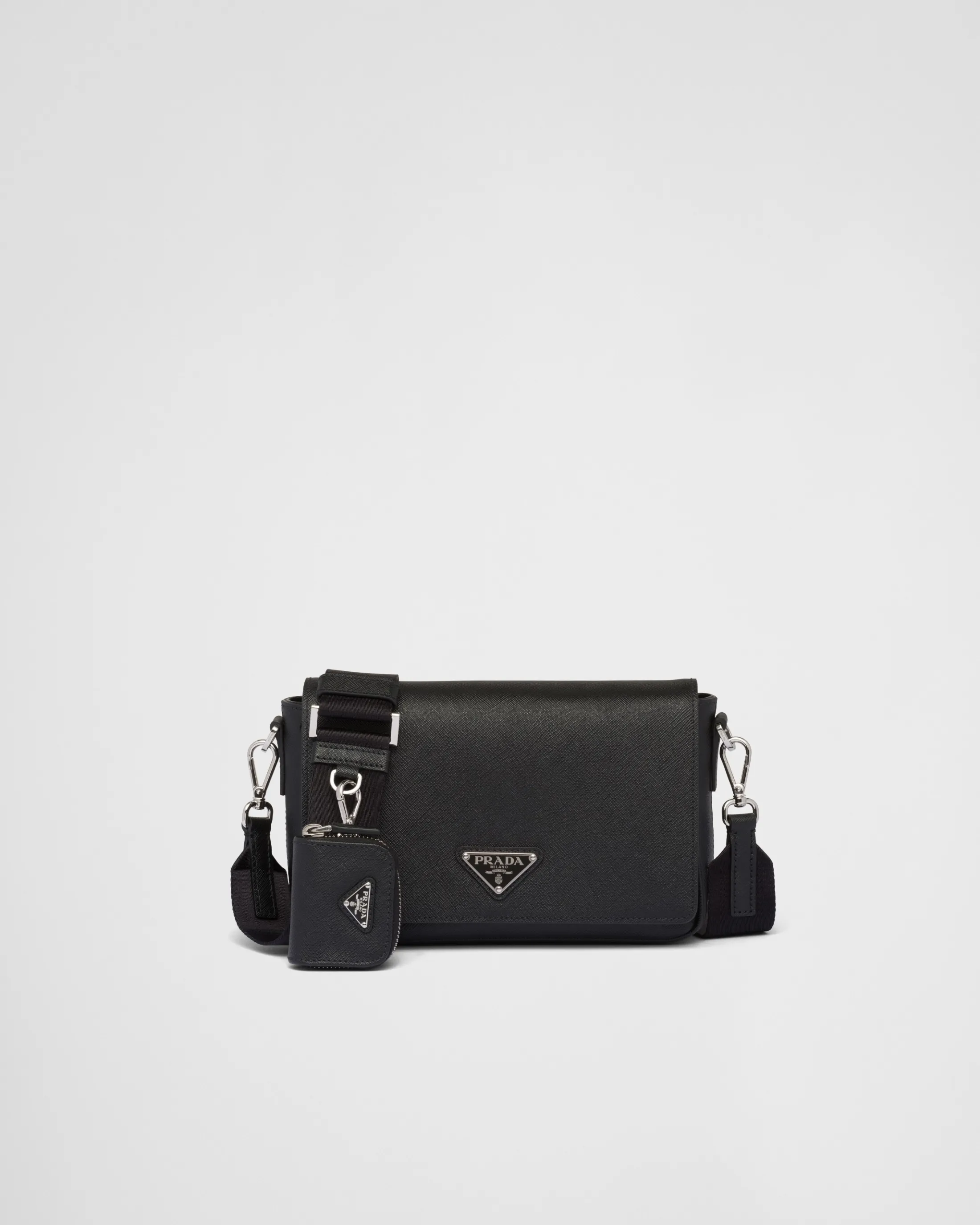 Prada Saffiano leather shoulder bag Black Online