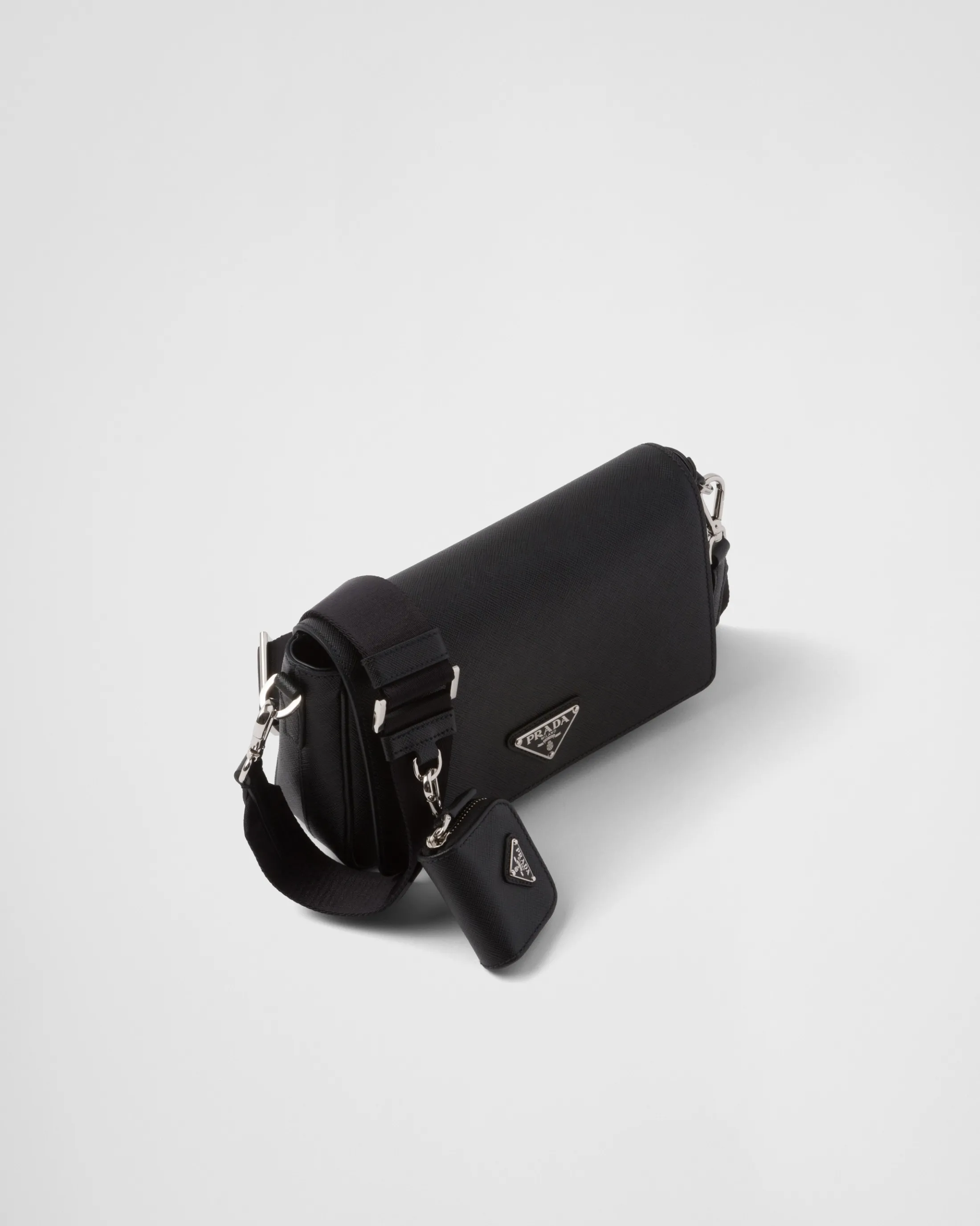 Prada Saffiano leather shoulder bag Black Online