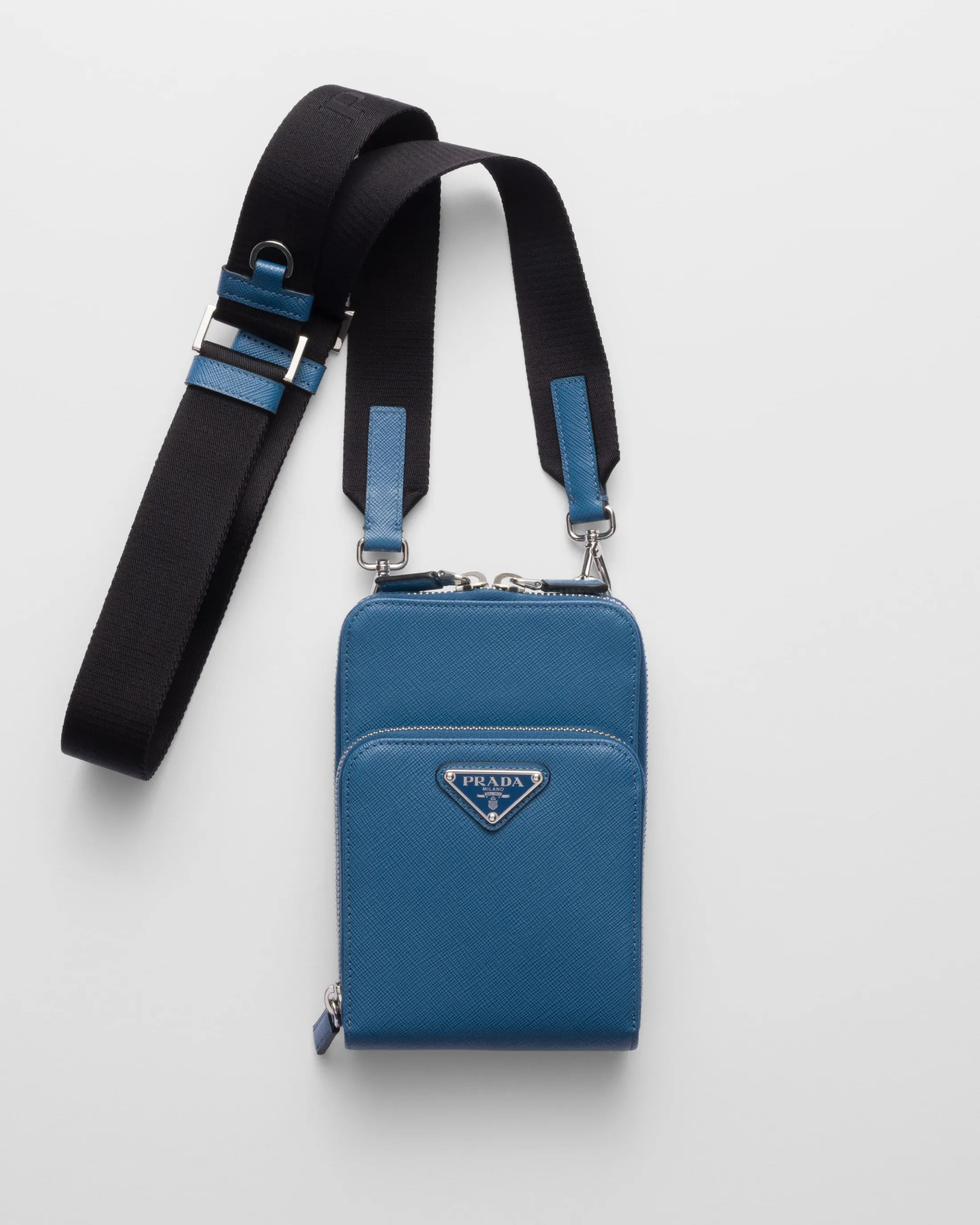 Prada Saffiano leather smartphone case Aviatorblue Flash Sale