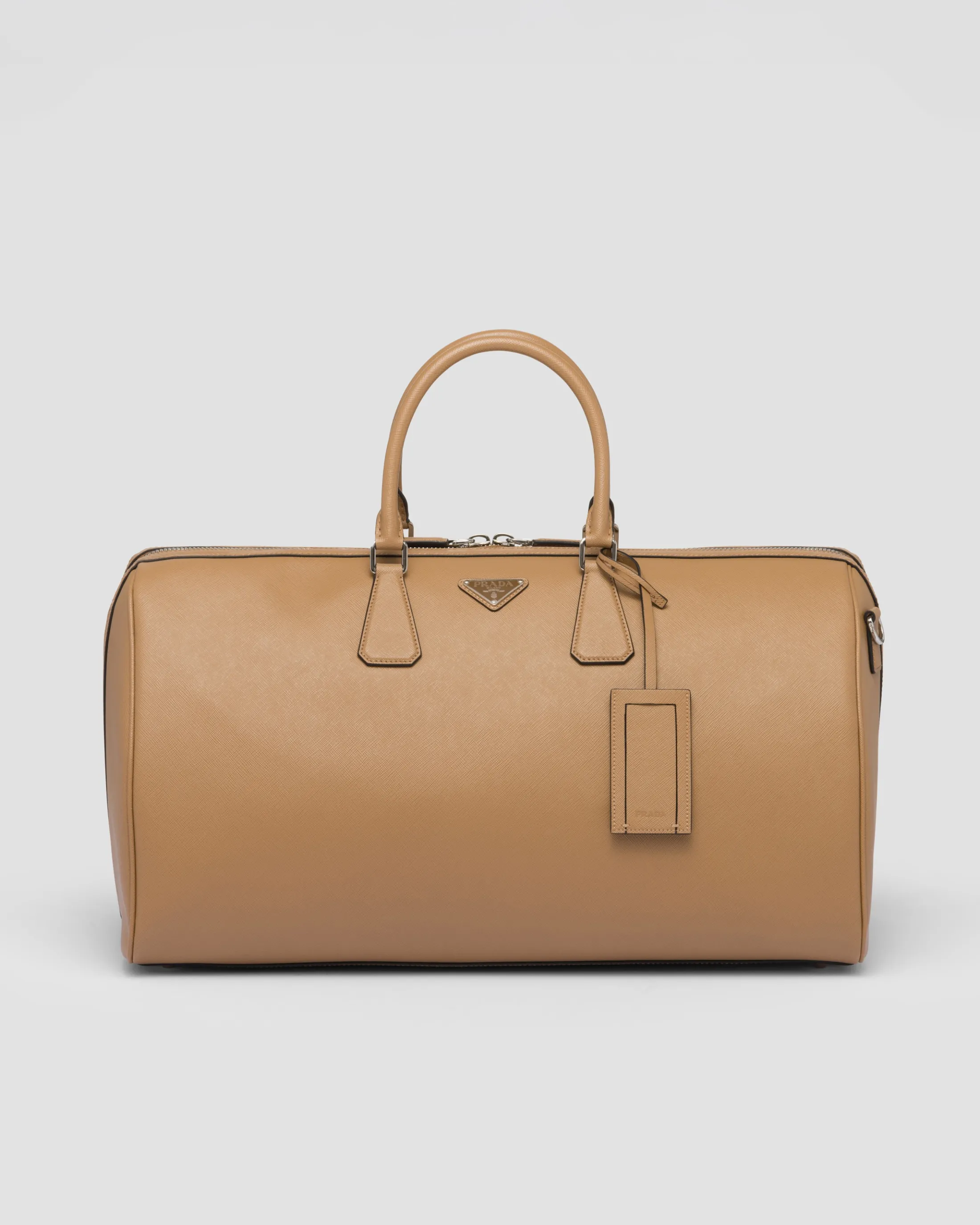 Prada Saffiano Leather Travel Bag Caramel Flash Sale