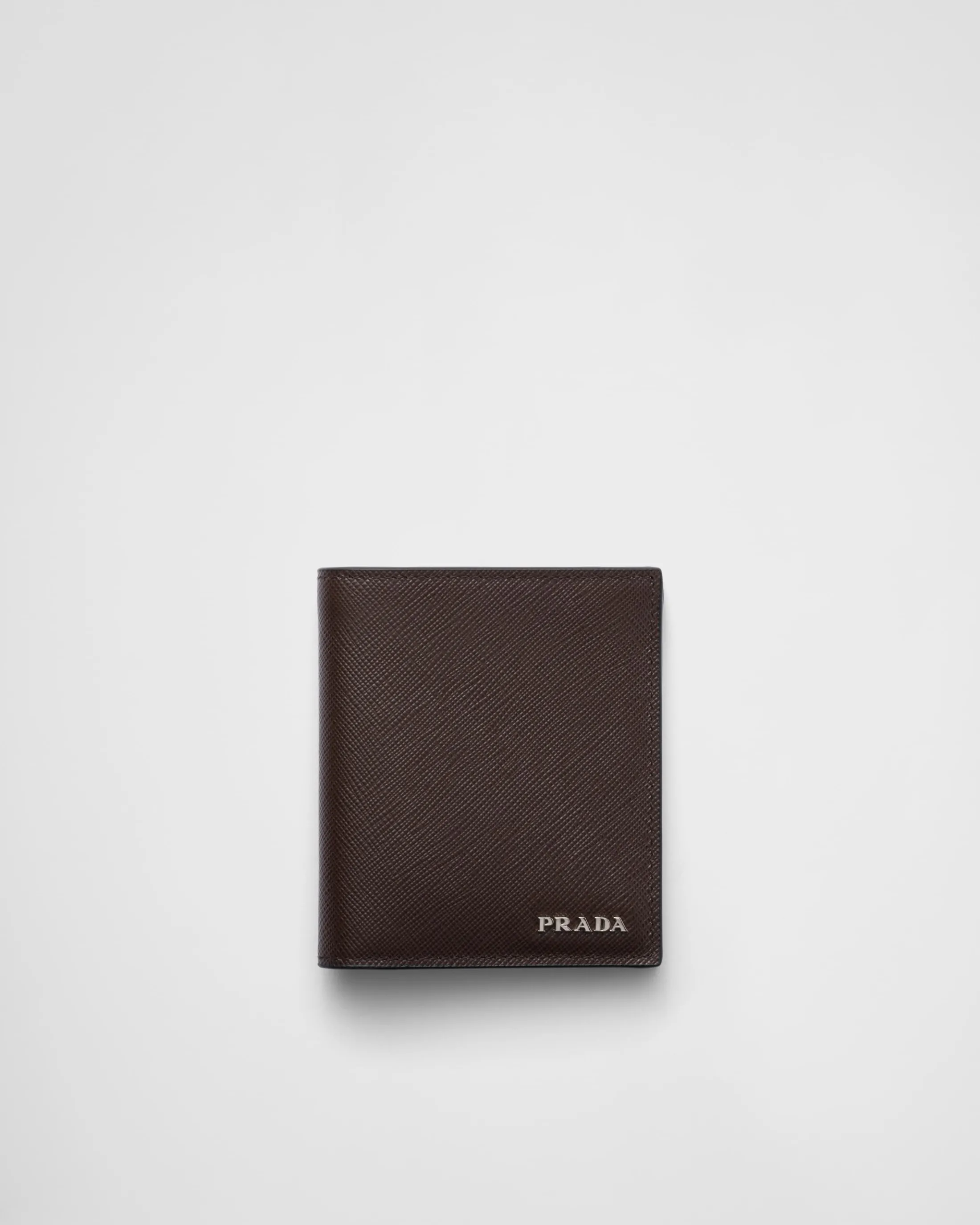 Prada Saffiano leather wallet Coffee/balticblue Online