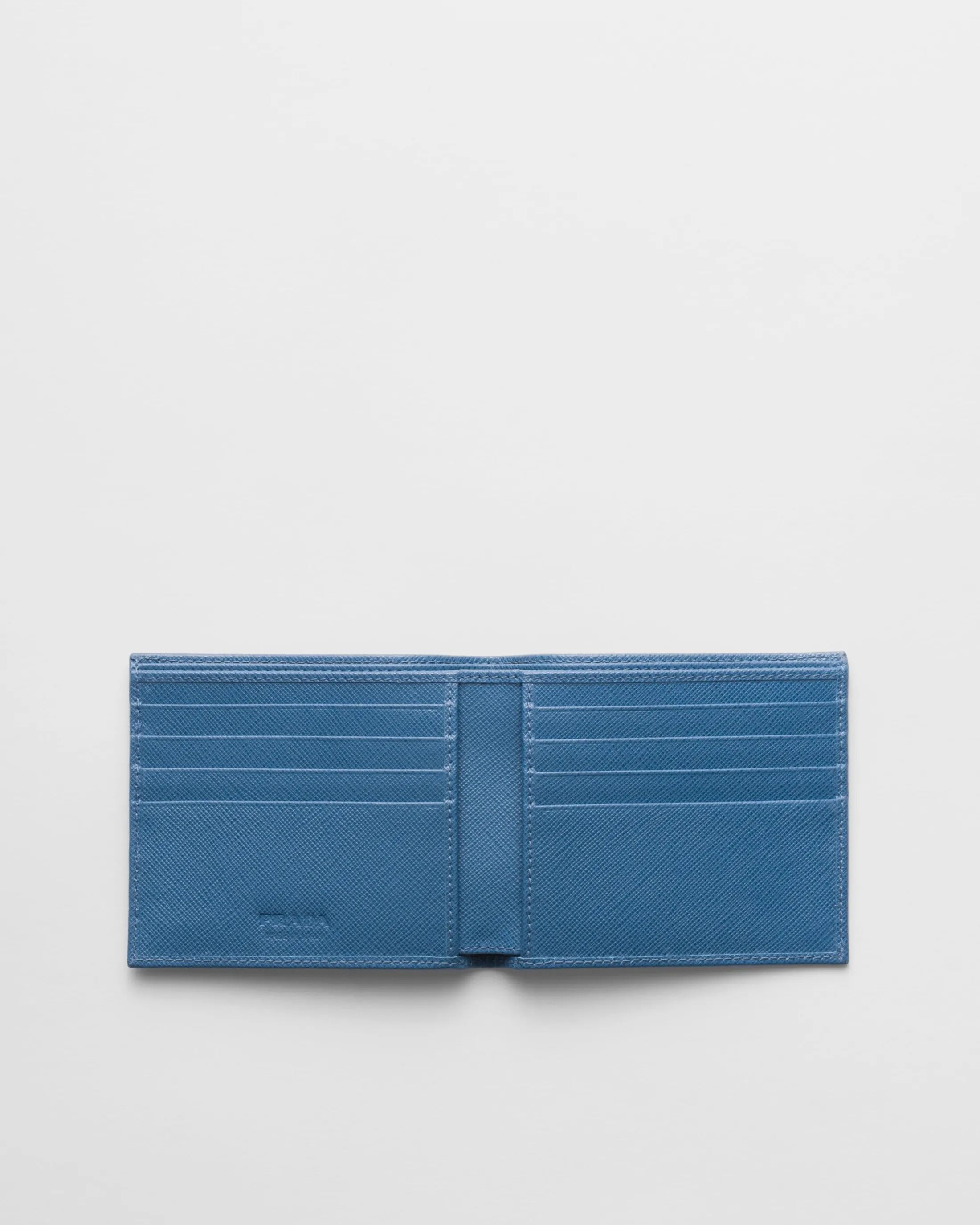 Prada Saffiano Leather Wallet Aviatorblue Flash Sale