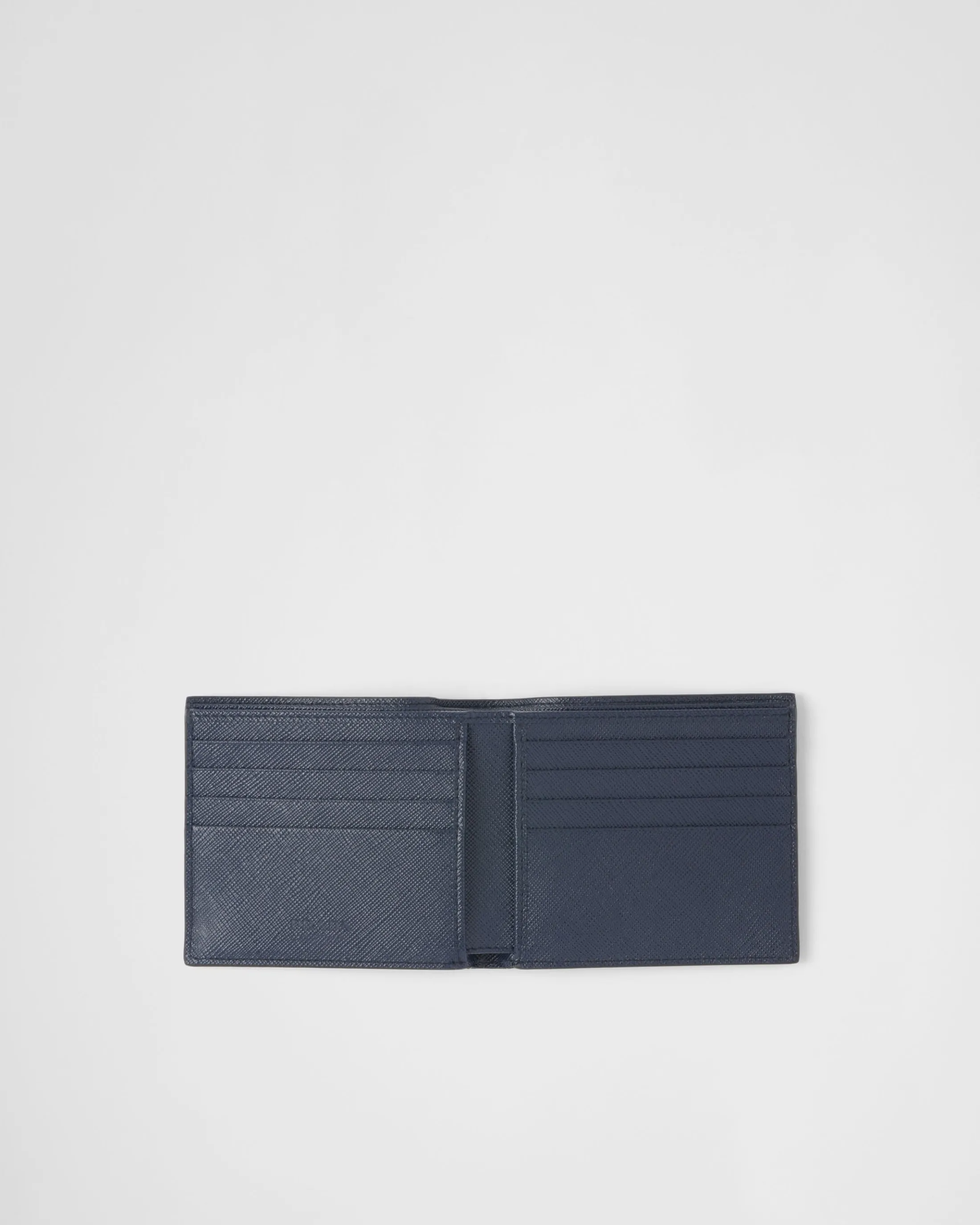 Prada Saffiano Leather Wallet Black/balticblue Discount