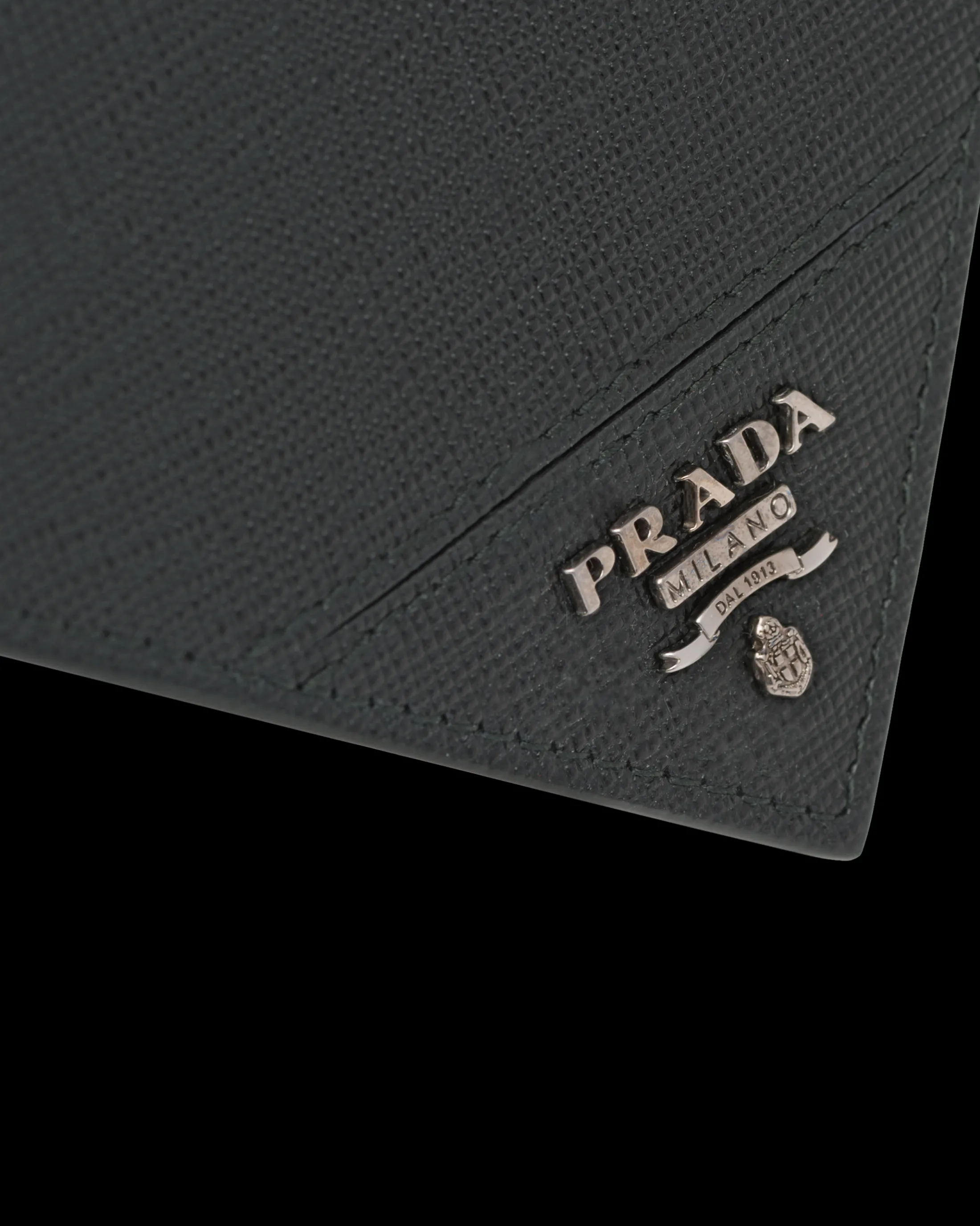 Prada Saffiano Leather Wallet Black Fashion