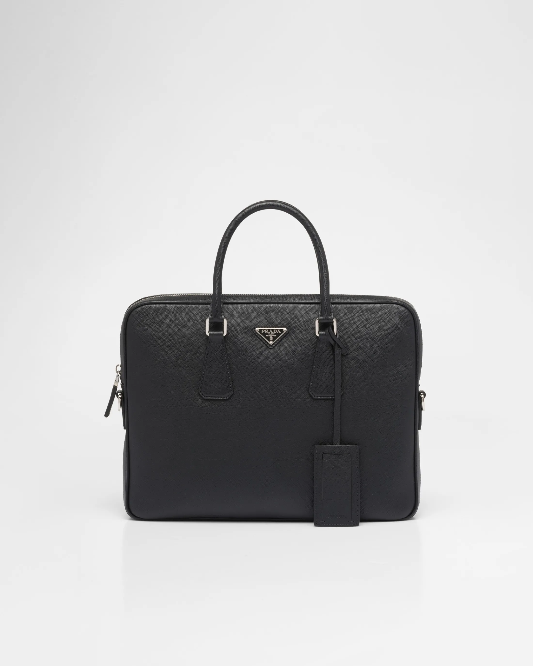 Prada Saffiano Leather Work Bag Black Discount