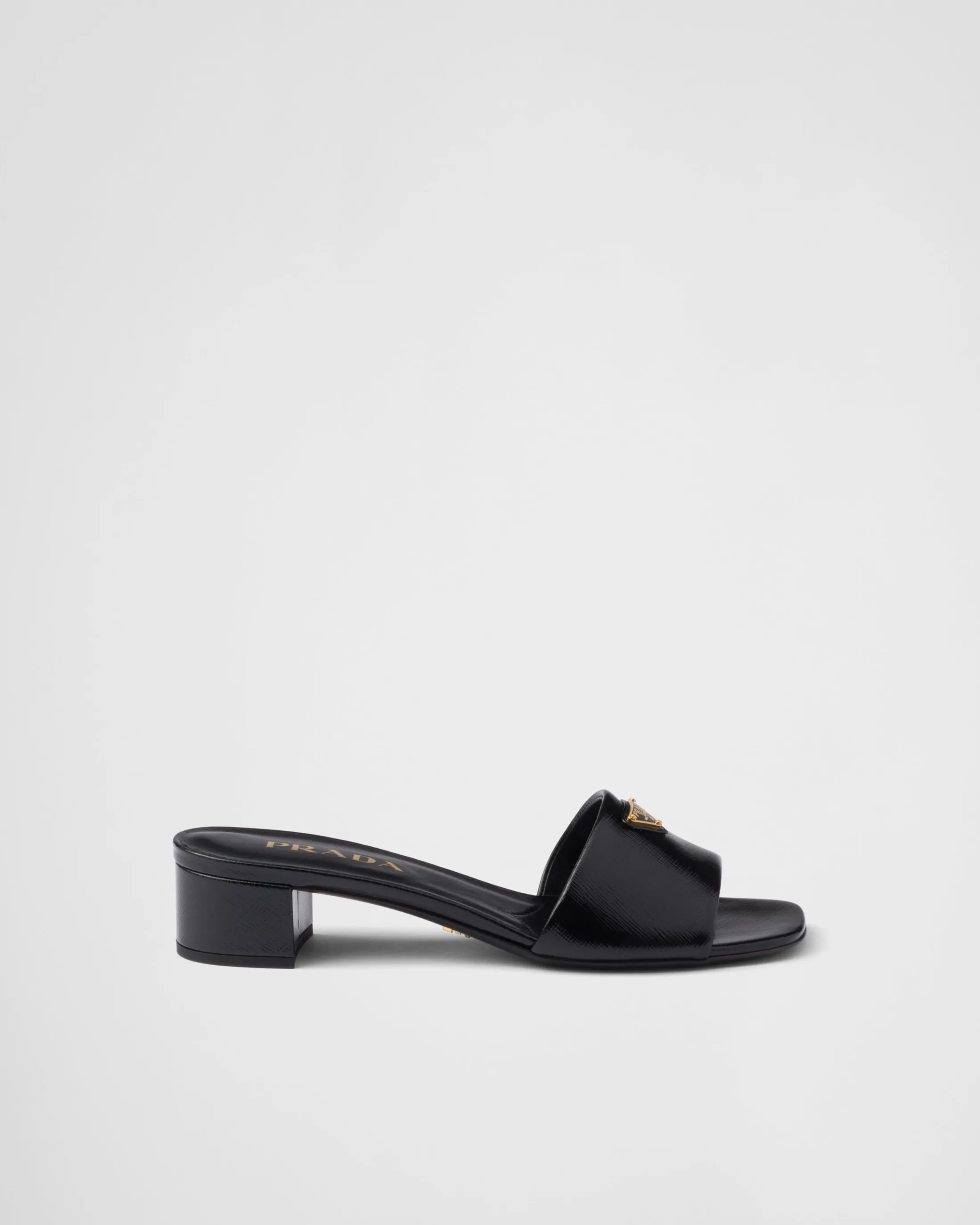 Prada Saffiano patent leather sandals Black Store