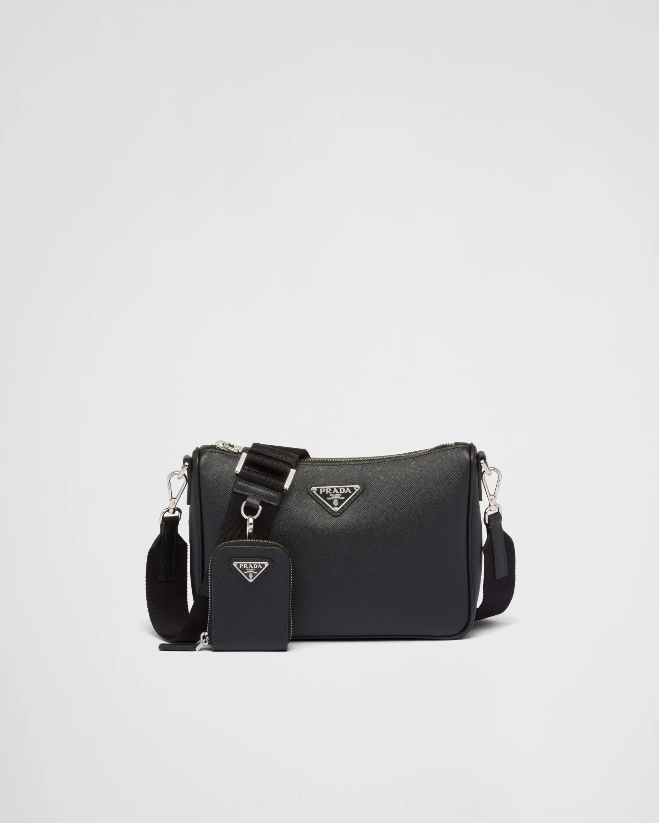 Prada Saffiano-leather shoulder bag Black Shop